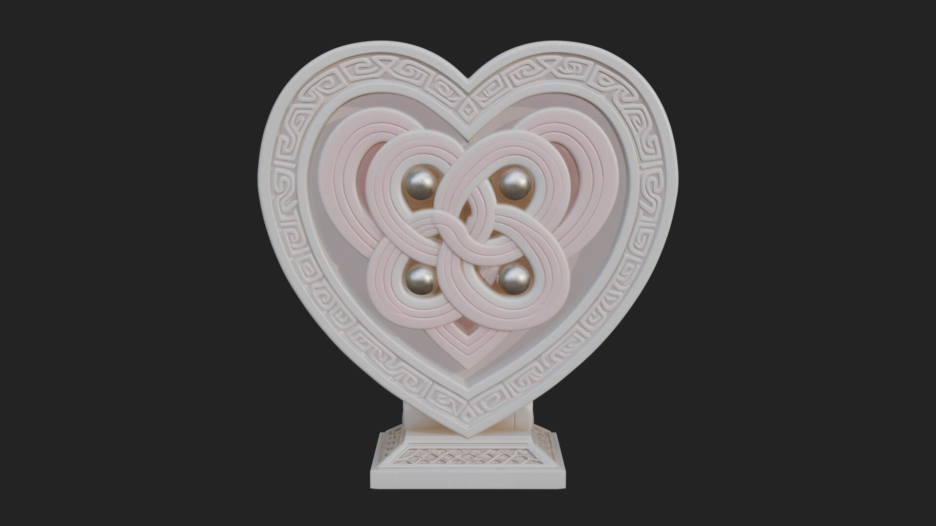 Ornate Framed Heart Plaque Design 259 3D Print Model 3D Model