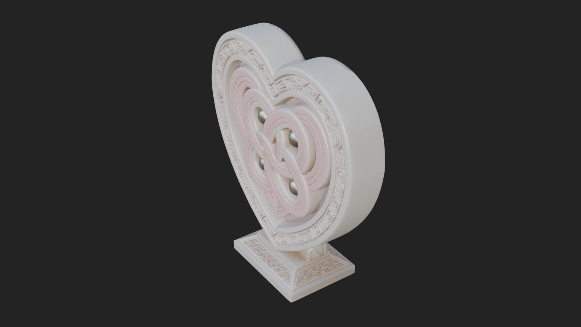 Ornate Framed Heart Plaque Design 259 3D Print Model 3D Model