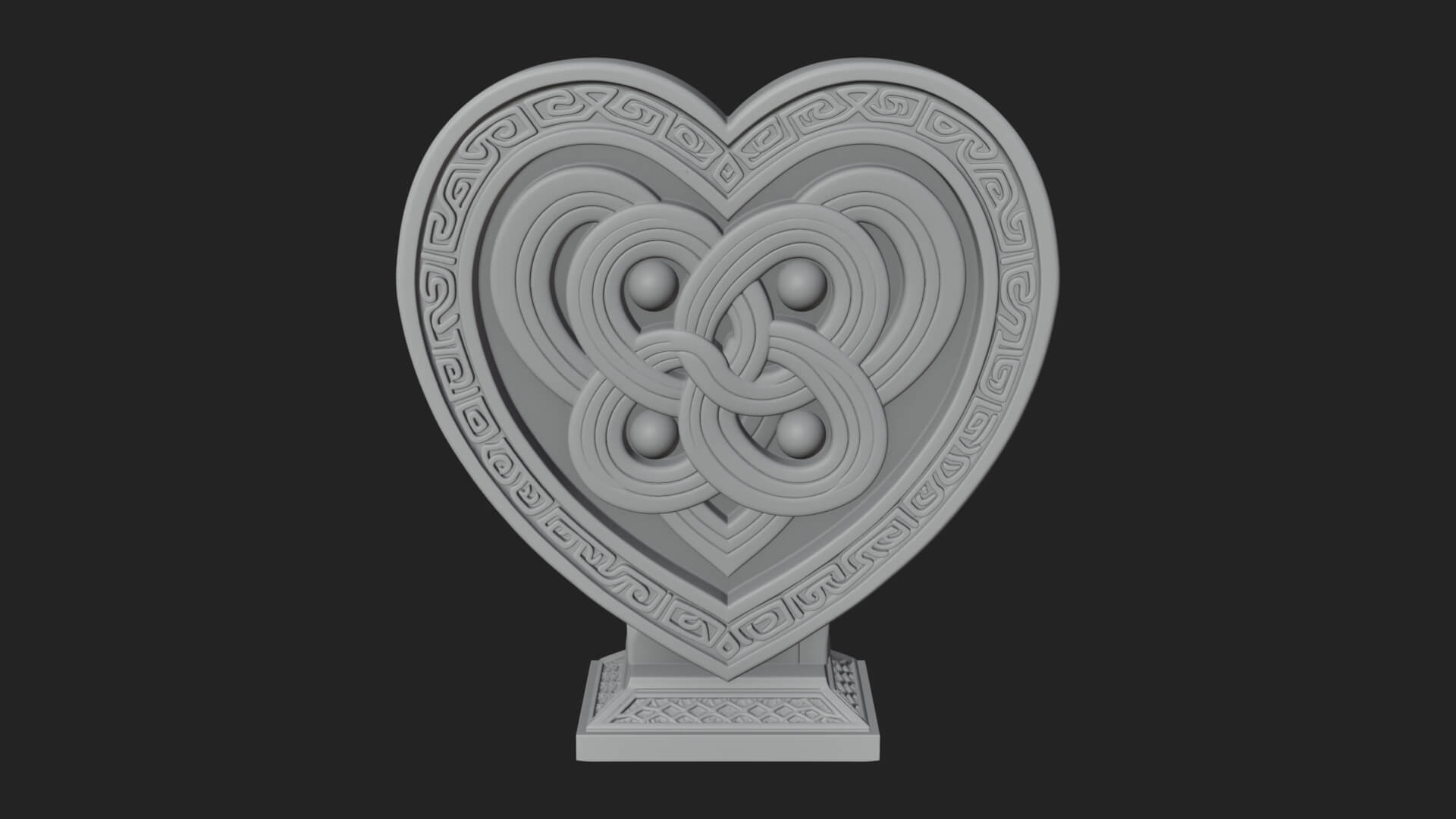 Ornate Framed Heart Plaque Design 259 3D Print Model 3D Model