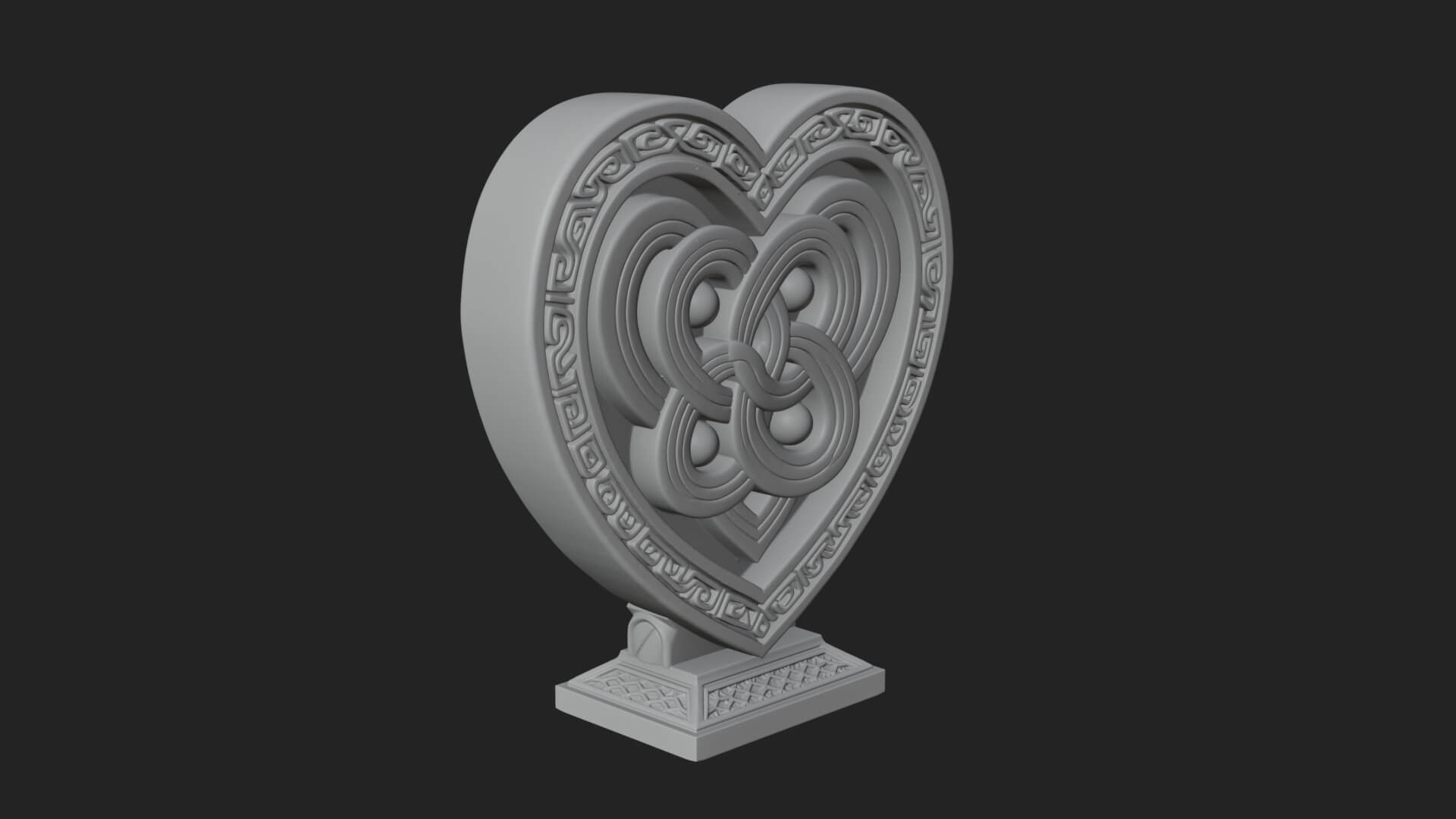 Ornate Framed Heart Plaque Design 259 3D Print Model 3D Model