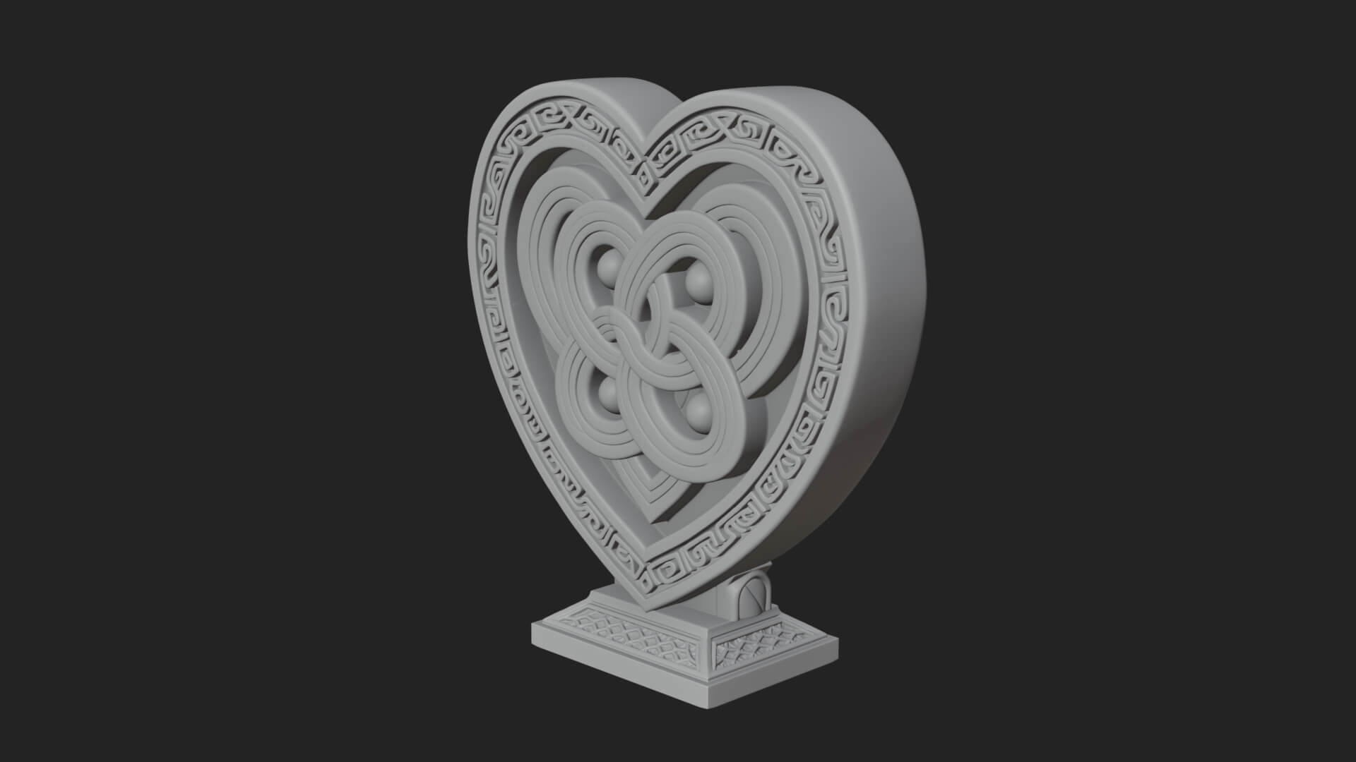 Ornate Framed Heart Plaque Design 259 3D Print Model 3D Model