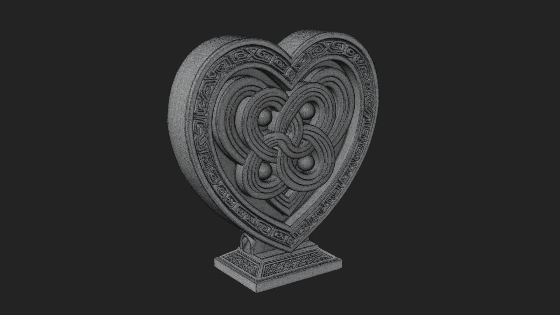 Ornate Framed Heart Plaque Design 259 3D Print Model 3D Model