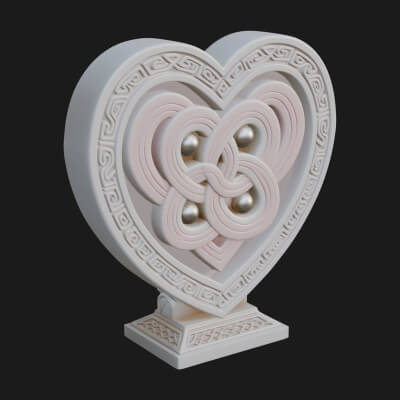 Ornate Framed Heart Plaque Design 259 3D Print Model