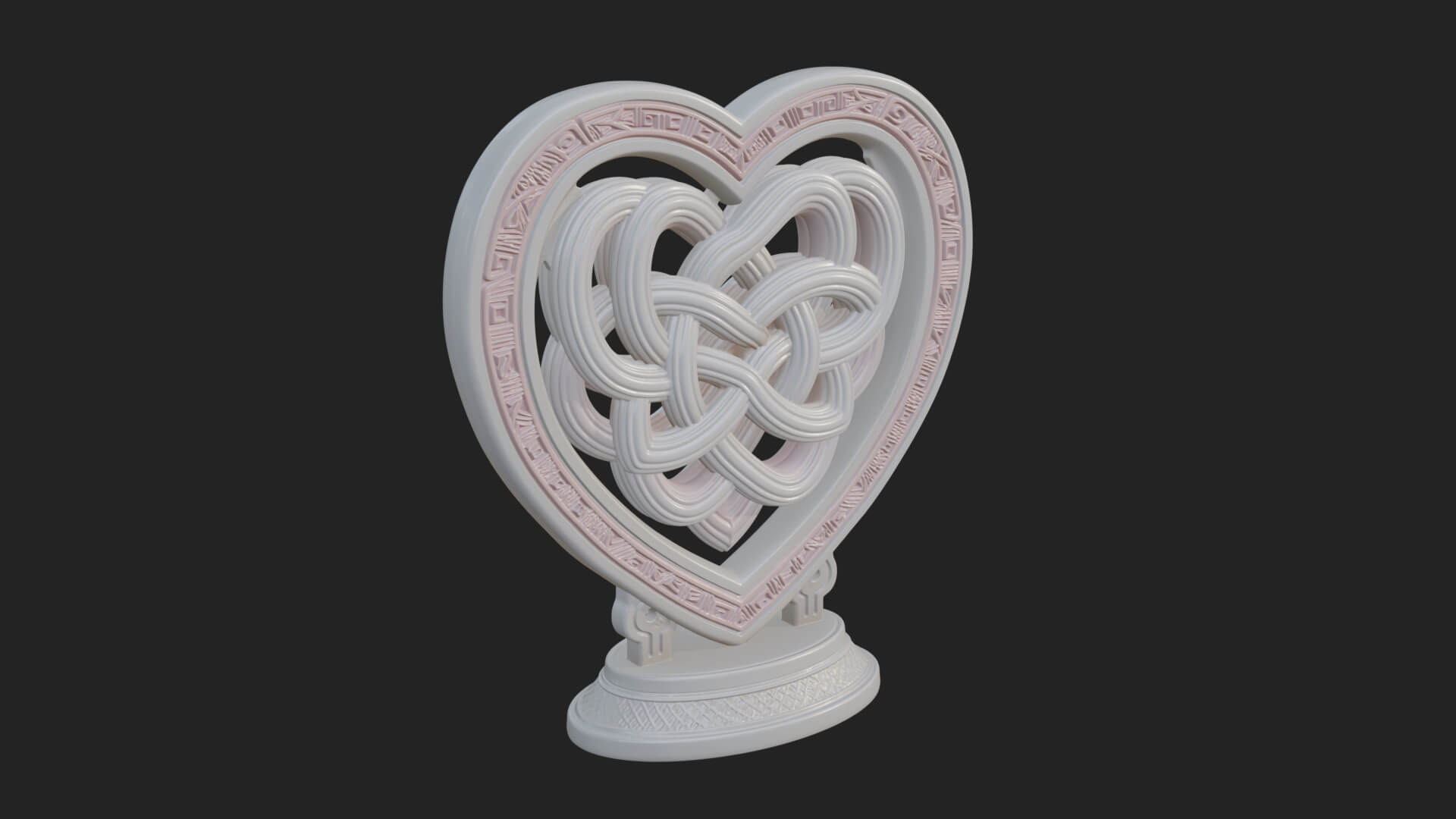 Ornate Framed Heart Plaque Design 260 3D Print Model 3D Model