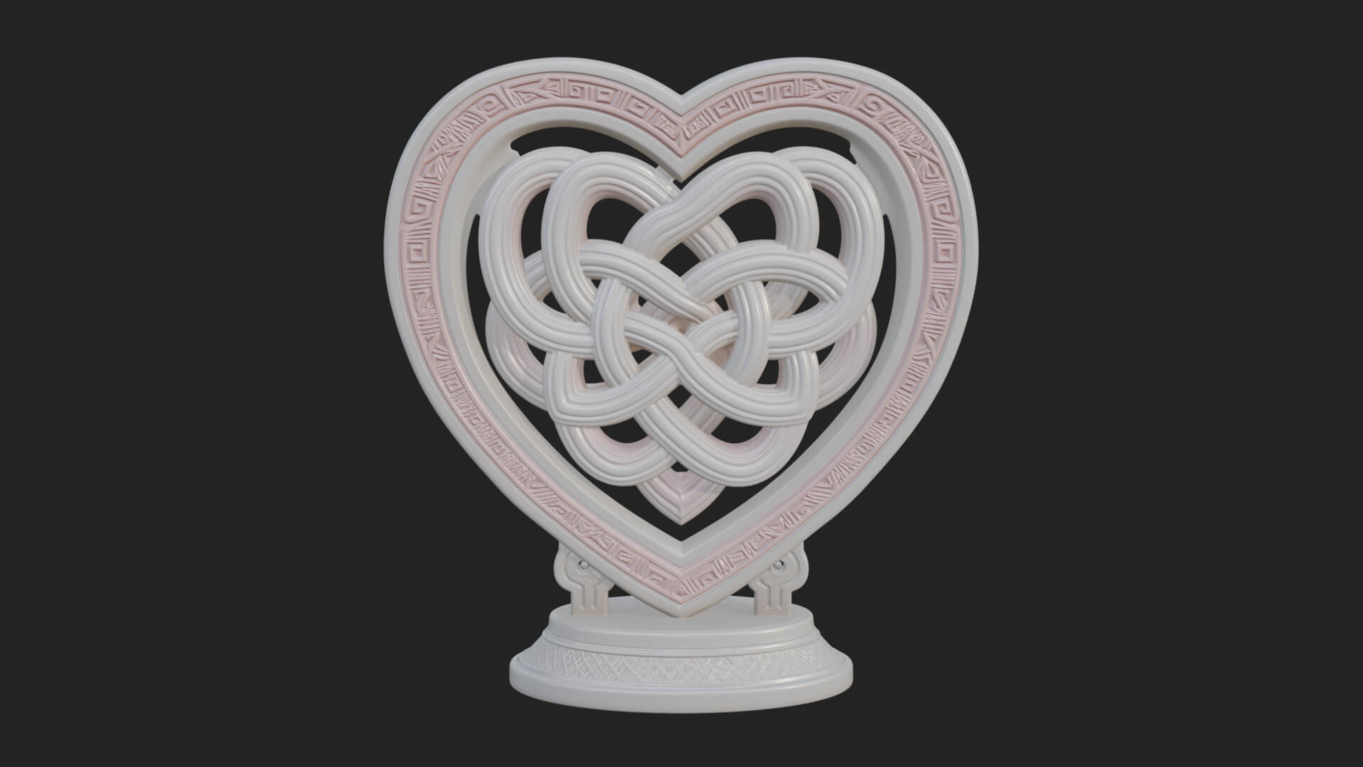 Ornate Framed Heart Plaque Design 260 3D Print Model 3D Model