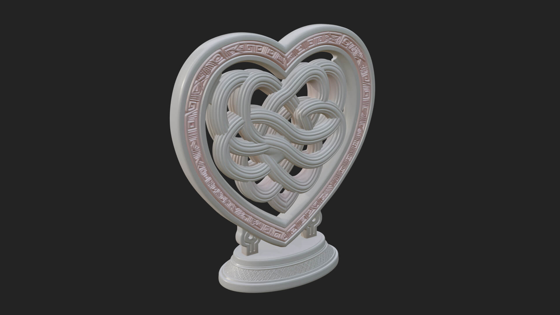 Ornate Framed Heart Plaque Design 260 3D Print Model 3D Model