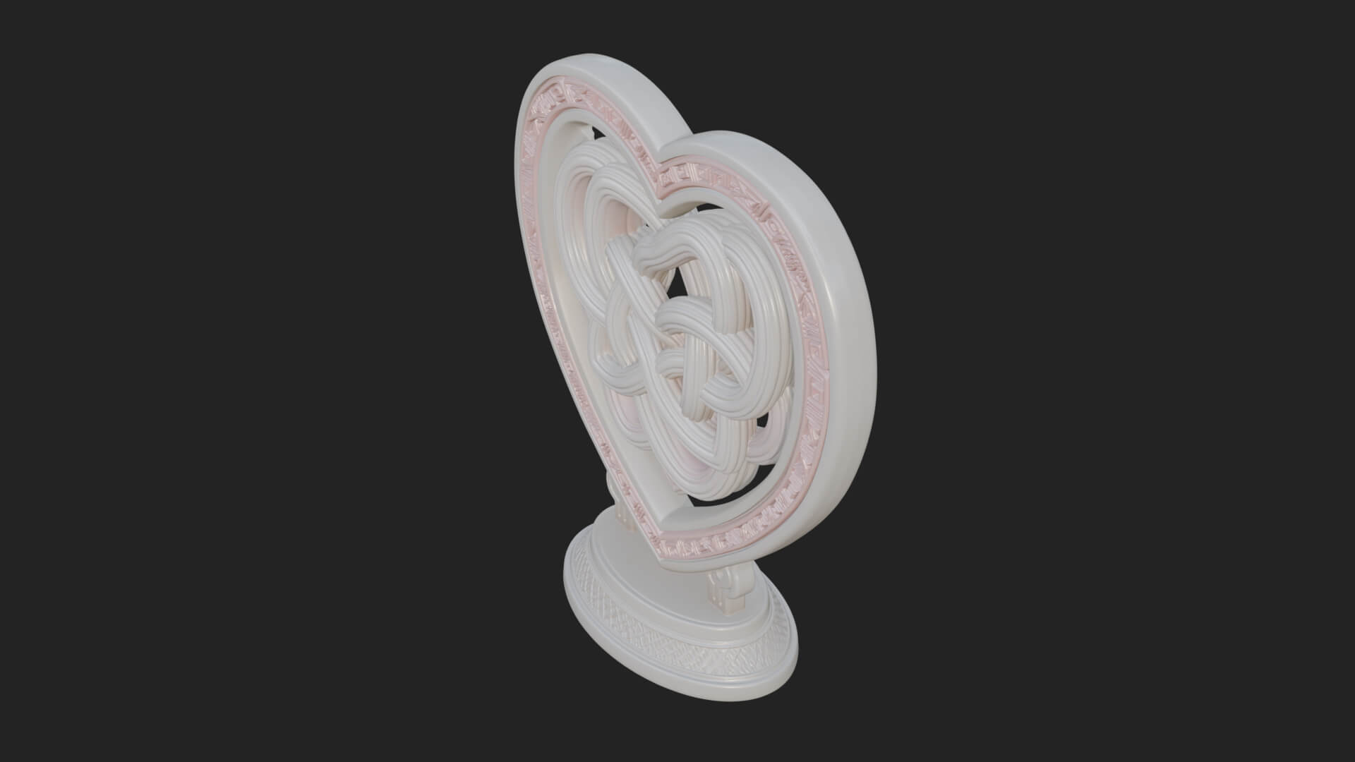 Ornate Framed Heart Plaque Design 260 3D Print Model 3D Model