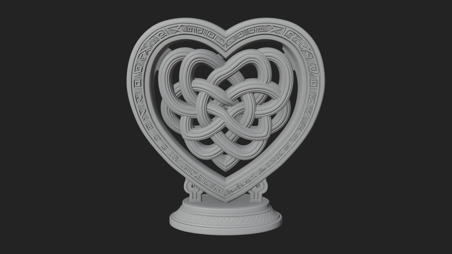 Ornate Framed Heart Plaque Design 260 3D Print Model 3D Model