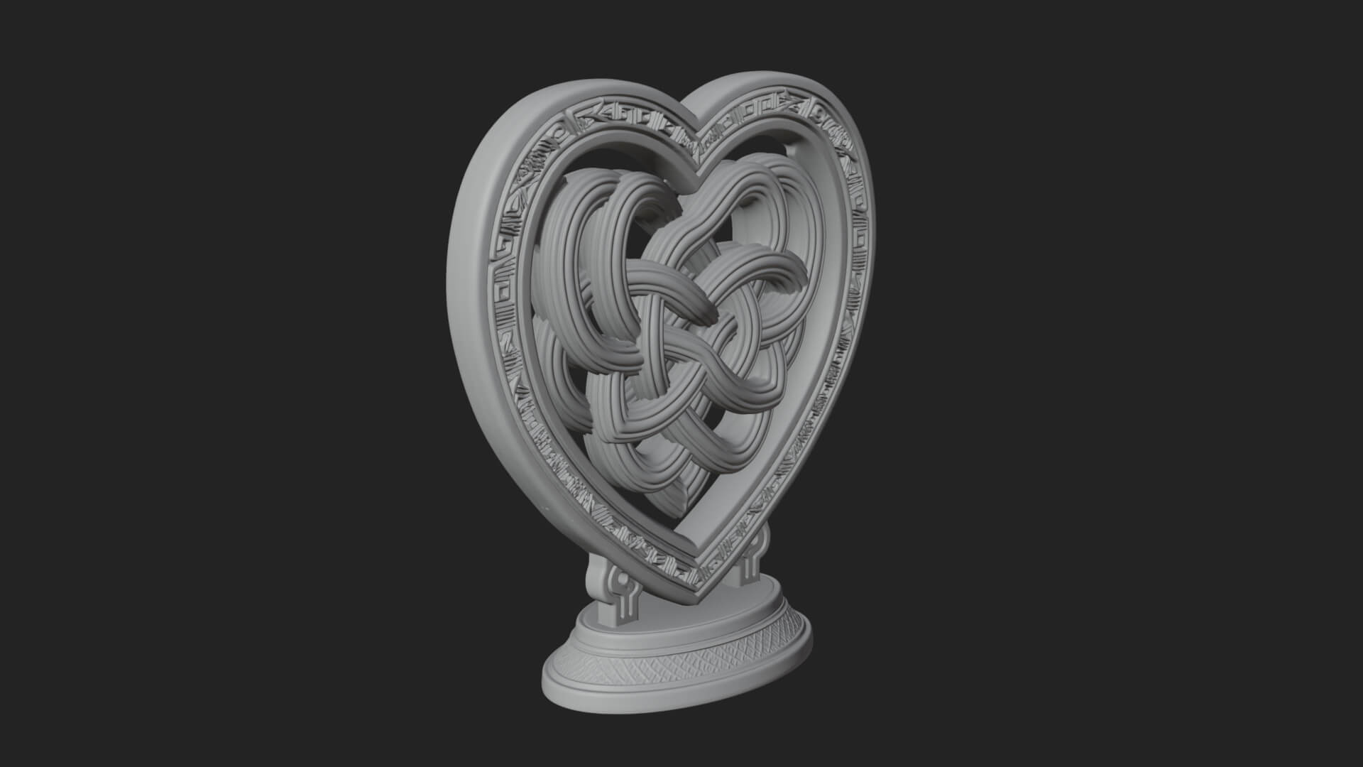 Ornate Framed Heart Plaque Design 260 3D Print Model 3D Model