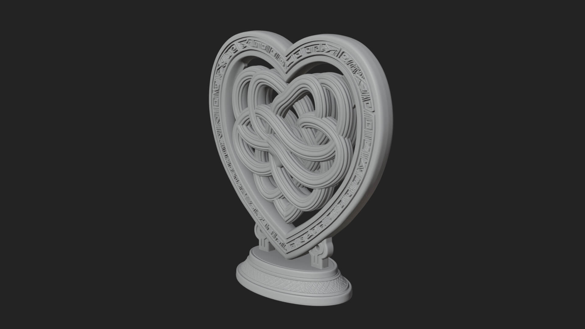 Ornate Framed Heart Plaque Design 260 3D Print Model 3D Model