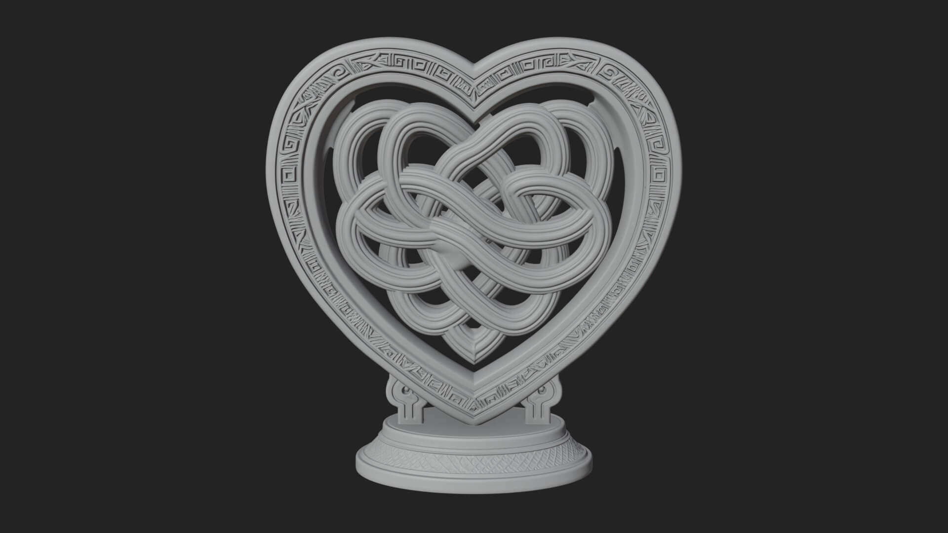 Ornate Framed Heart Plaque Design 260 3D Print Model 3D Model