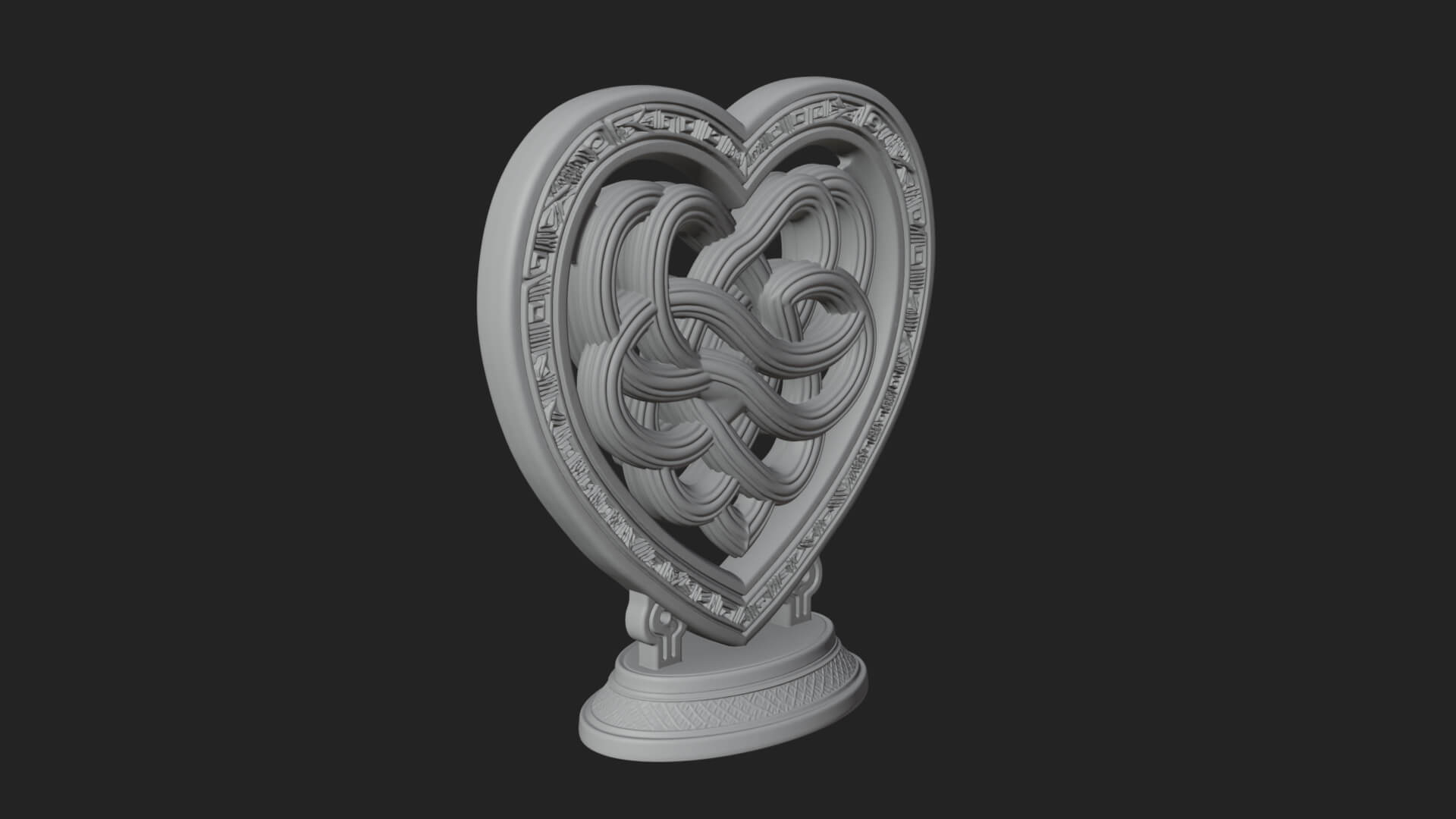 Ornate Framed Heart Plaque Design 260 3D Print Model 3D Model