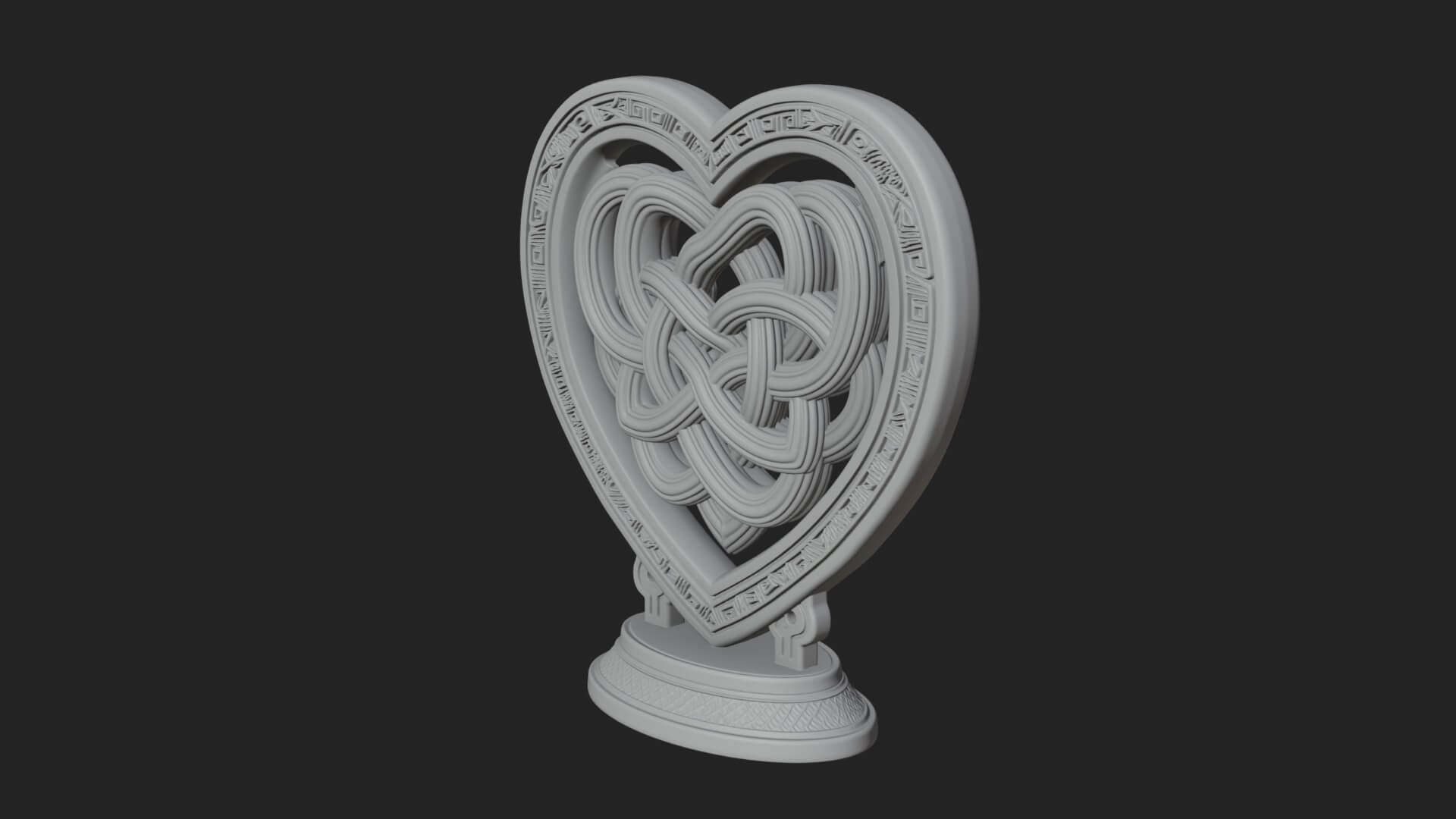 Ornate Framed Heart Plaque Design 260 3D Print Model 3D Model