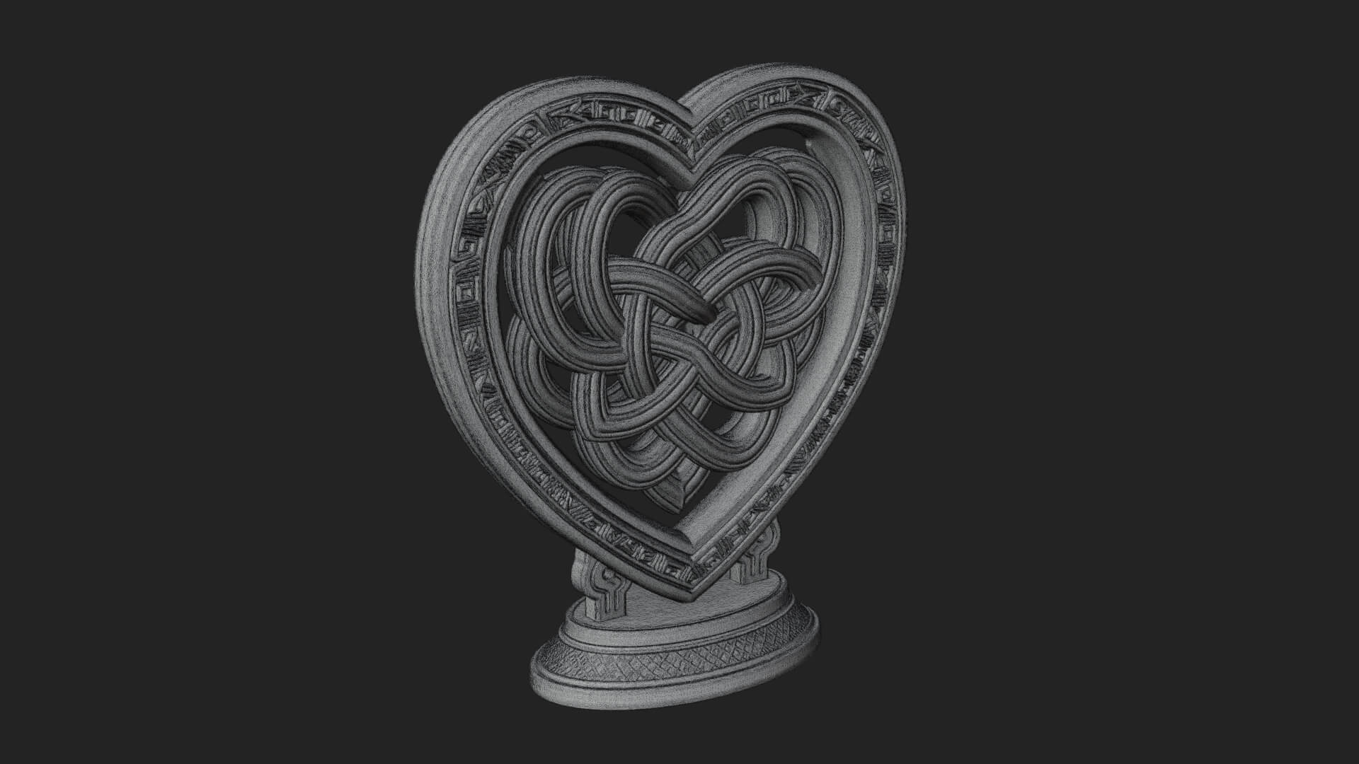 Ornate Framed Heart Plaque Design 260 3D Print Model 3D Model