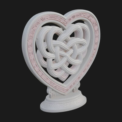 Ornate Framed Heart Plaque Design 260 3D Print Model