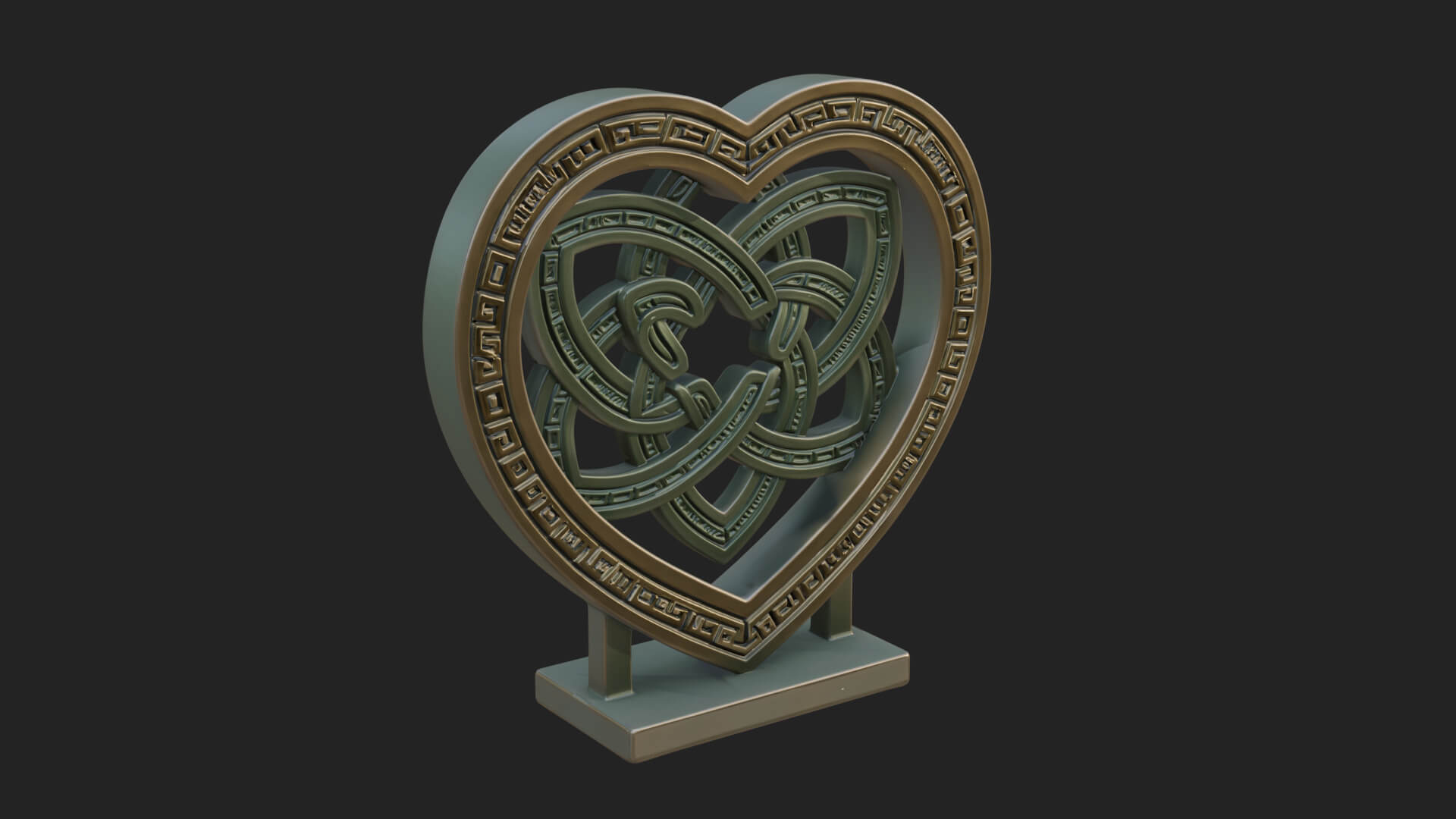 Ornate Framed Heart Plaque Design 261 3D Print Model 3D Model