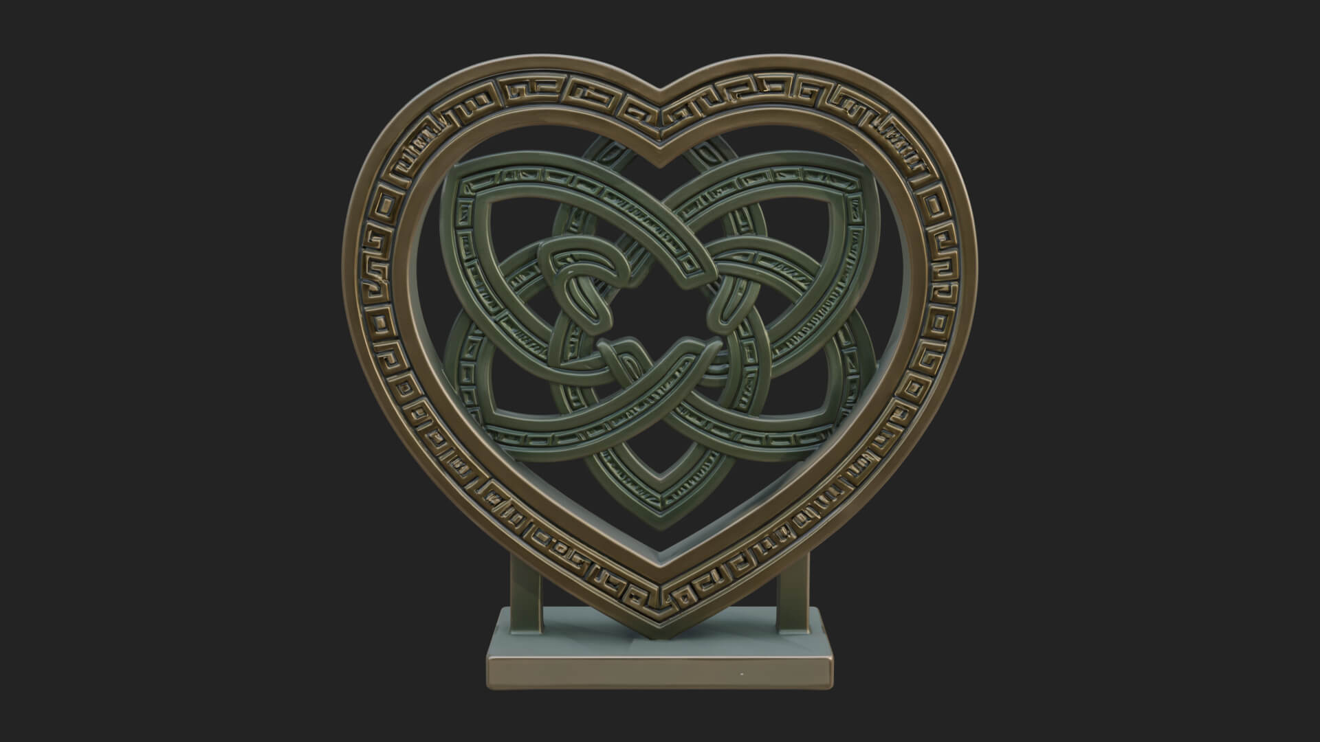 Ornate Framed Heart Plaque Design 261 3D Print Model 3D Model