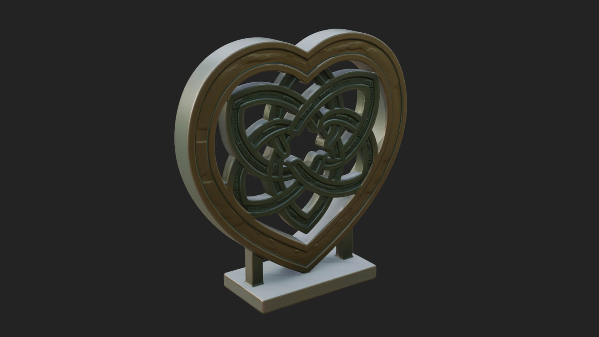 Ornate Framed Heart Plaque Design 261 3D Print Model 3D Model
