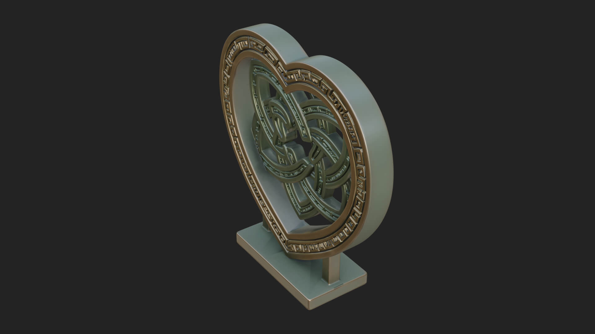 Ornate Framed Heart Plaque Design 261 3D Print Model 3D Model