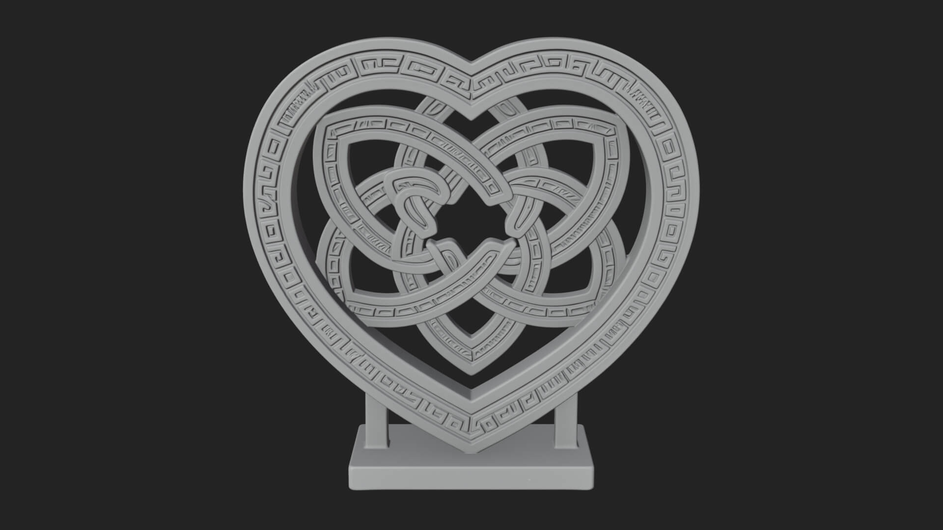 Ornate Framed Heart Plaque Design 261 3D Print Model 3D Model