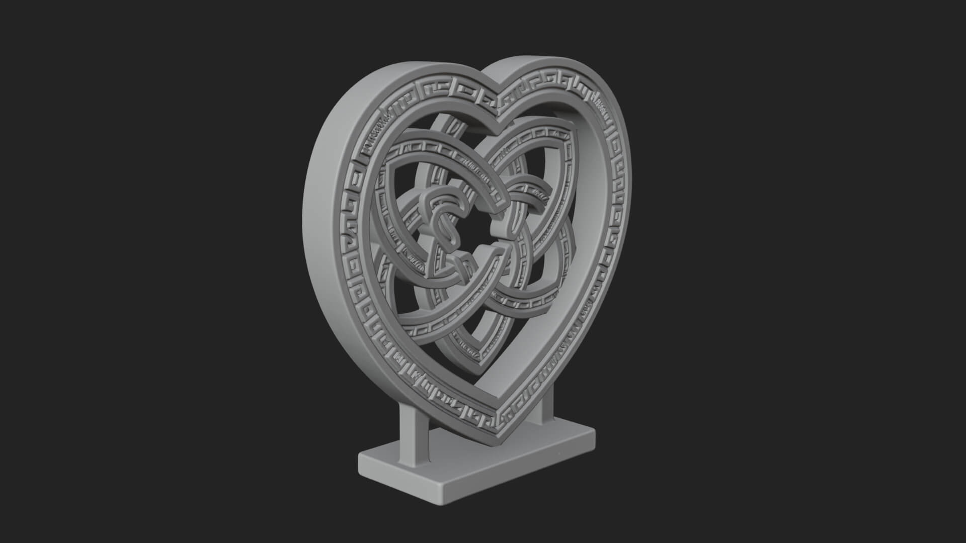 Ornate Framed Heart Plaque Design 261 3D Print Model 3D Model