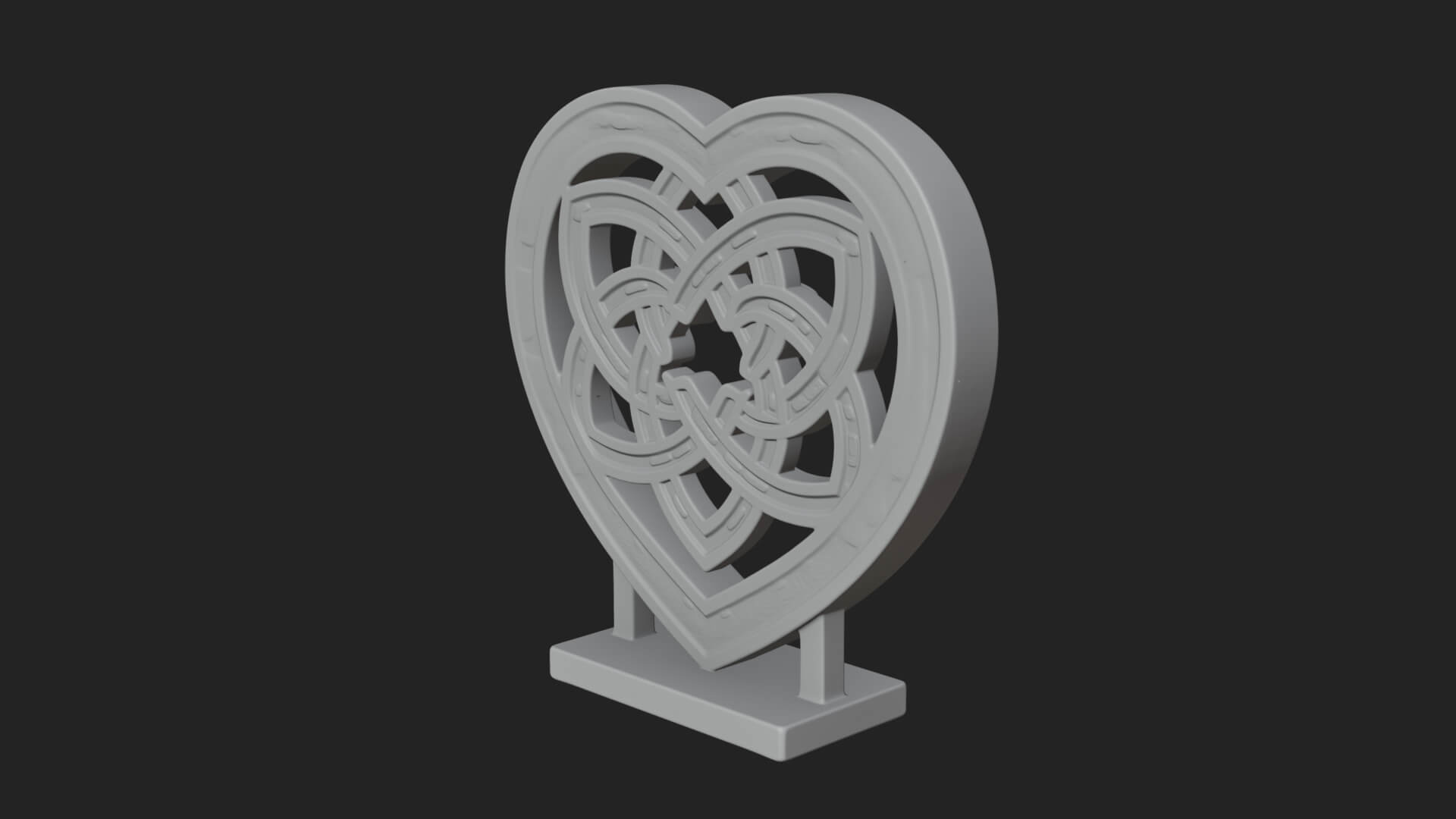 Ornate Framed Heart Plaque Design 261 3D Print Model 3D Model