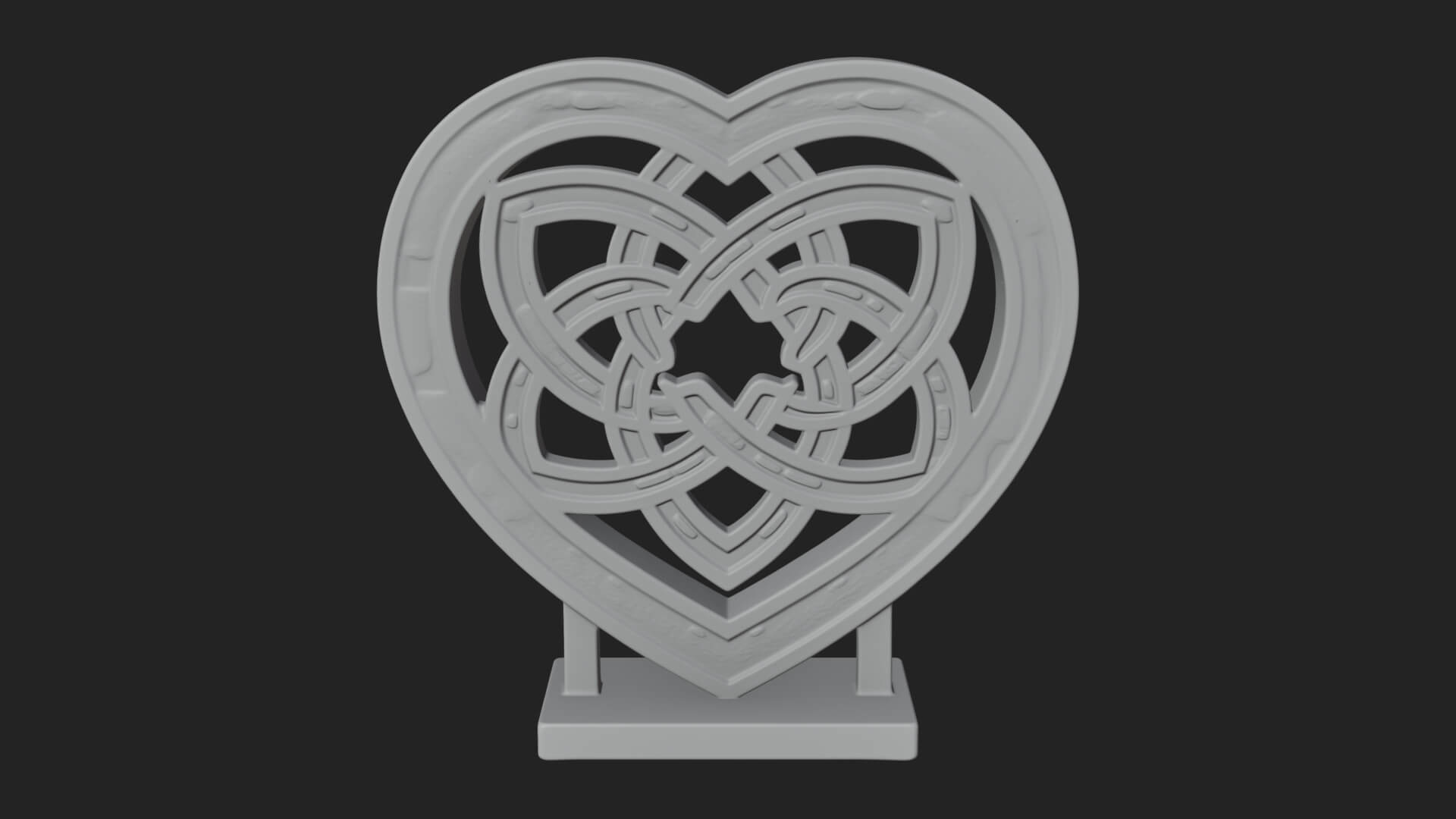 Ornate Framed Heart Plaque Design 261 3D Print Model 3D Model