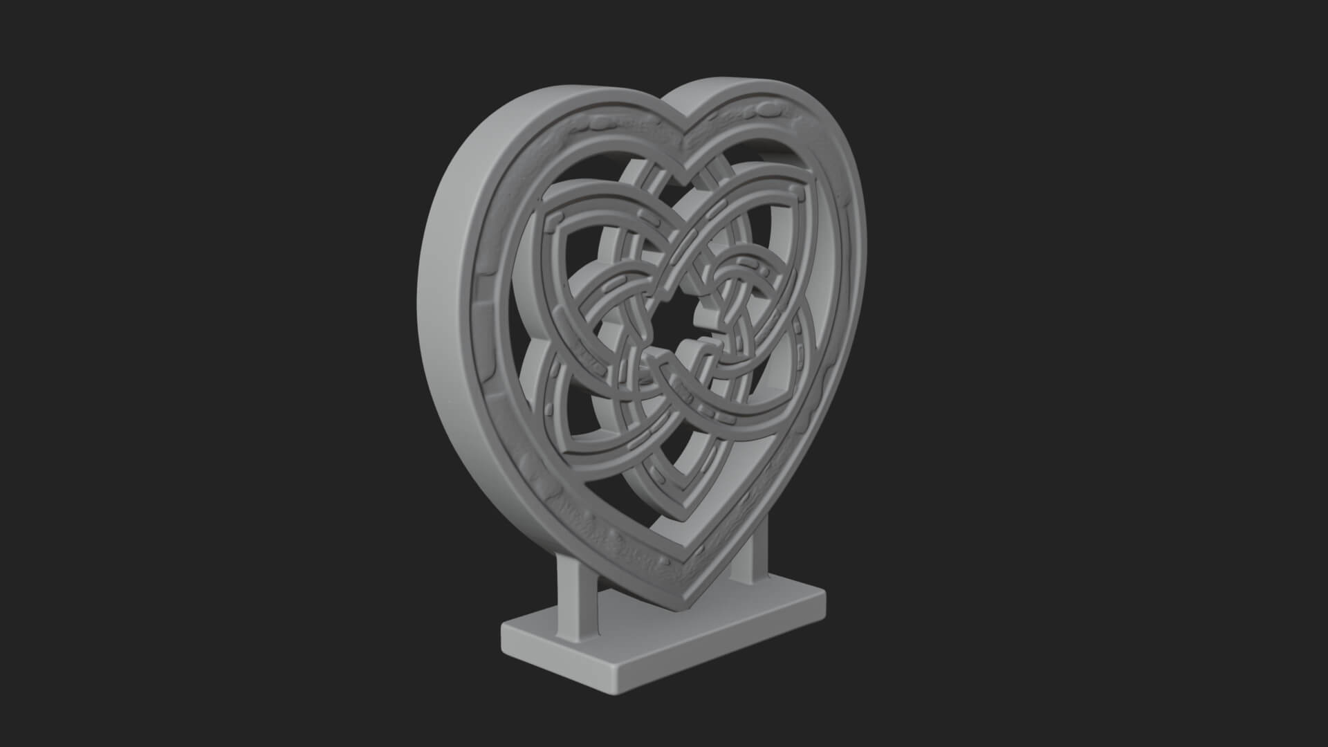 Ornate Framed Heart Plaque Design 261 3D Print Model 3D Model