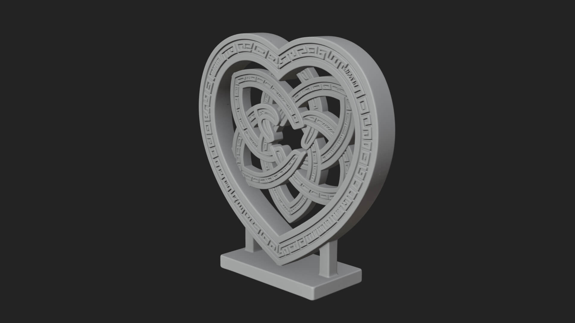 Ornate Framed Heart Plaque Design 261 3D Print Model 3D Model