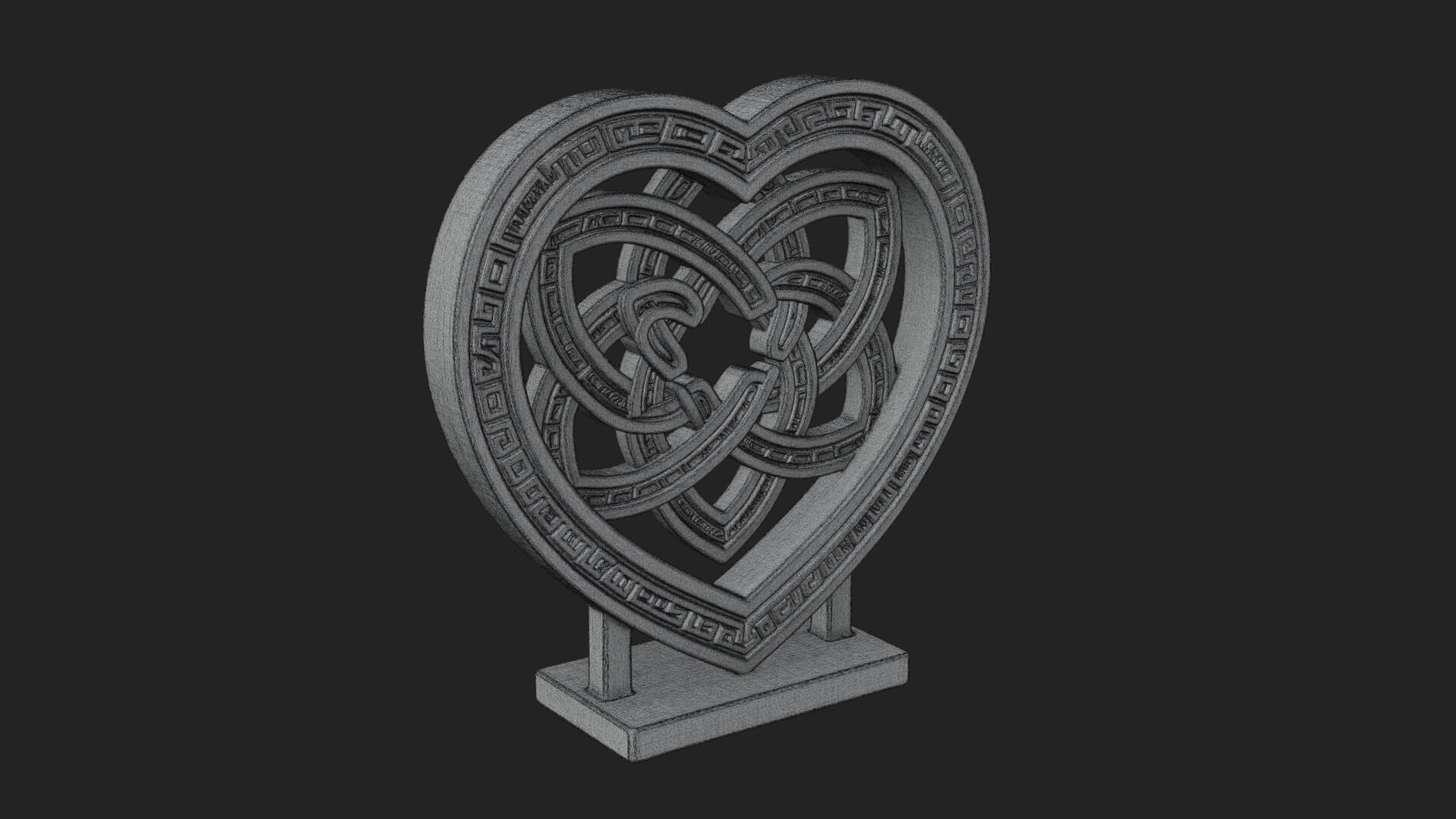 Ornate Framed Heart Plaque Design 261 3D Print Model 3D Model