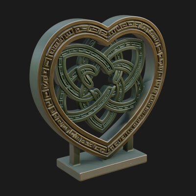 Ornate Framed Heart Plaque Design 261 3D Print Model