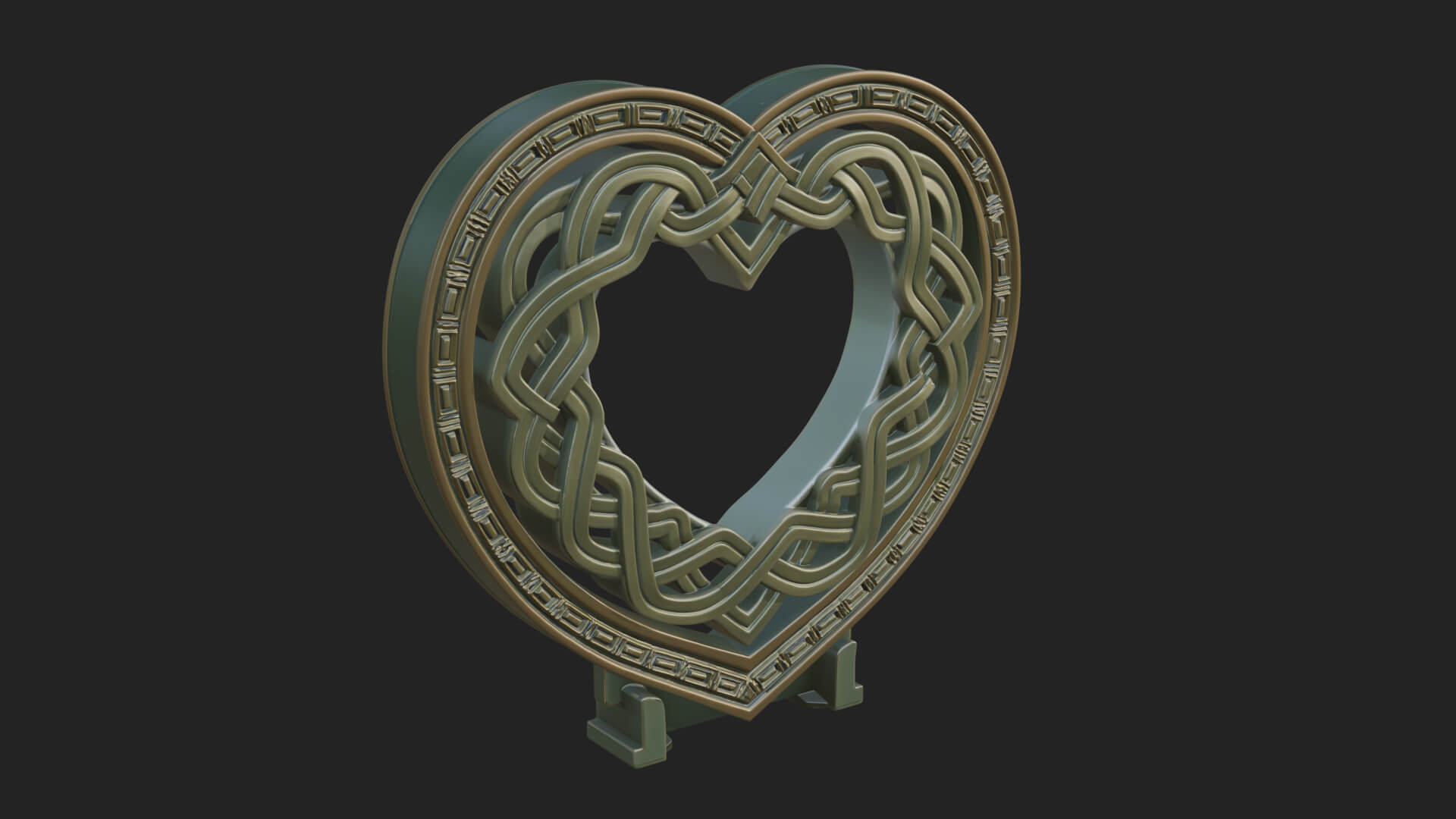 Ornate Framed Heart Plaque Design 262 3D Print Model 3D Model