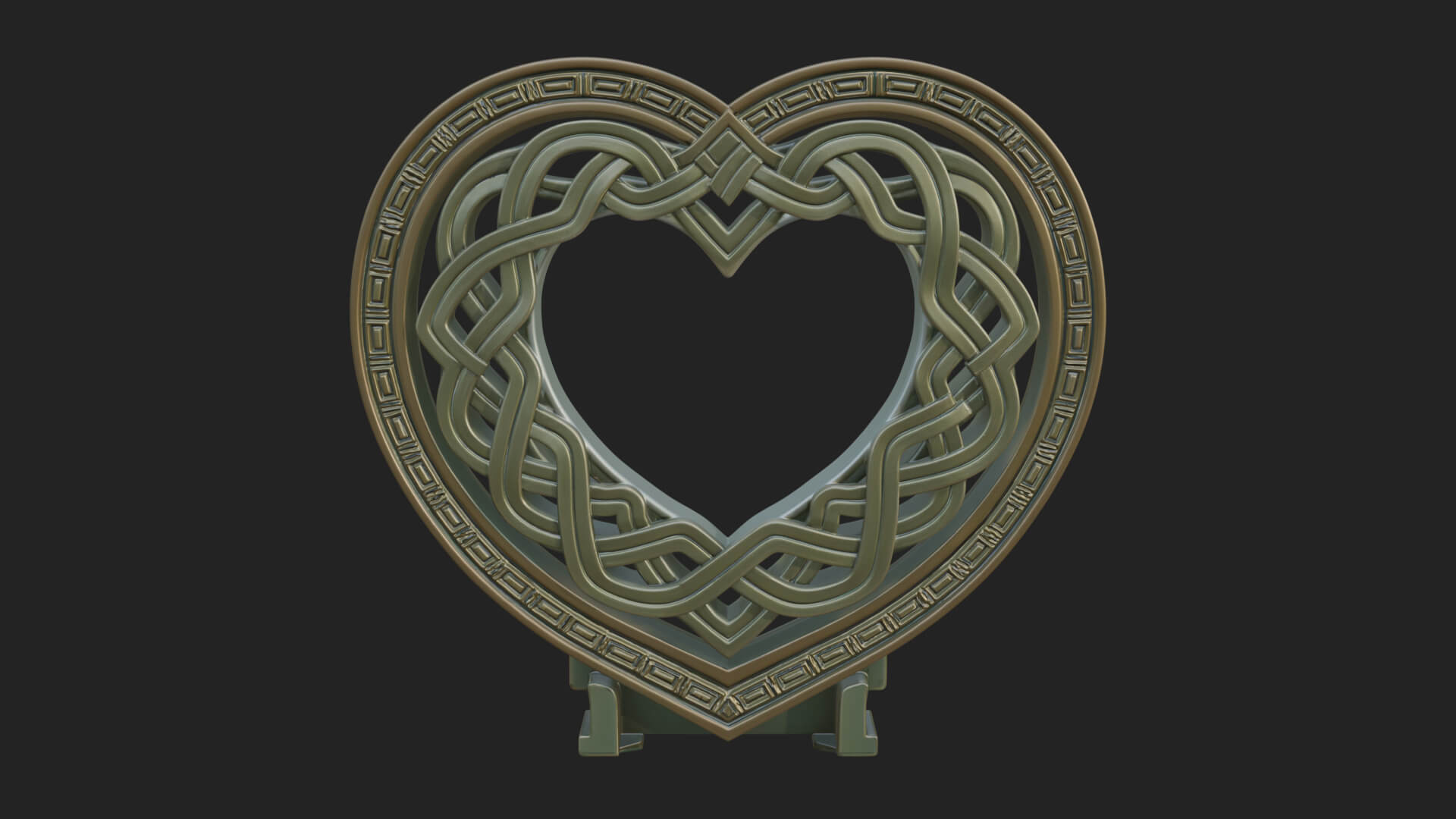 Ornate Framed Heart Plaque Design 262 3D Print Model 3D Model