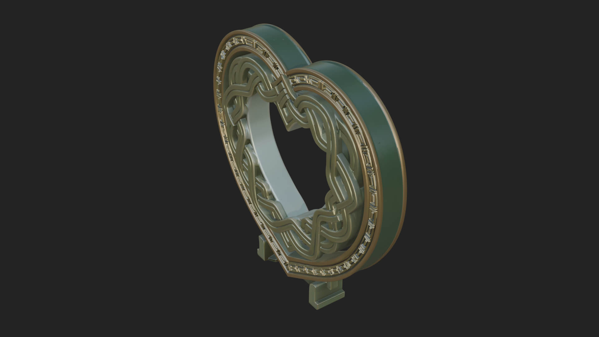 Ornate Framed Heart Plaque Design 262 3D Print Model 3D Model