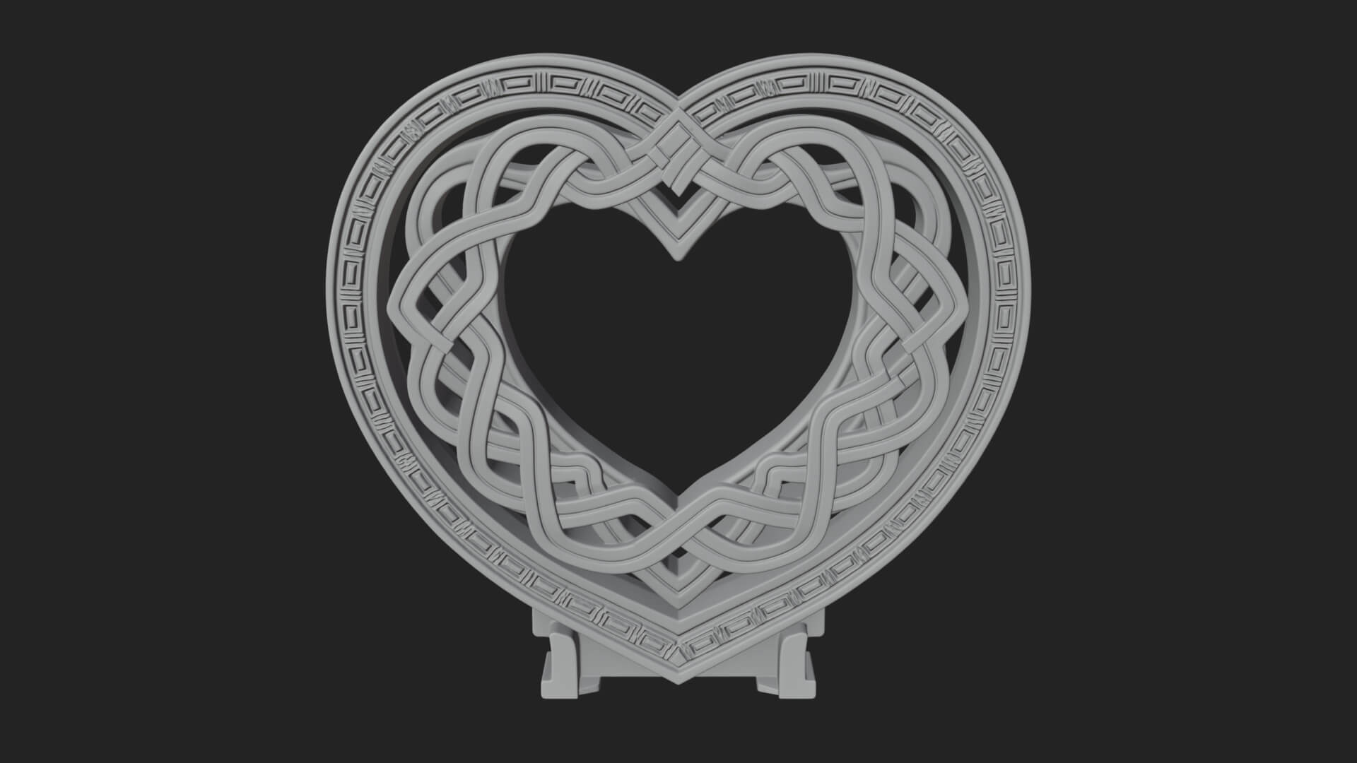 Ornate Framed Heart Plaque Design 262 3D Print Model 3D Model