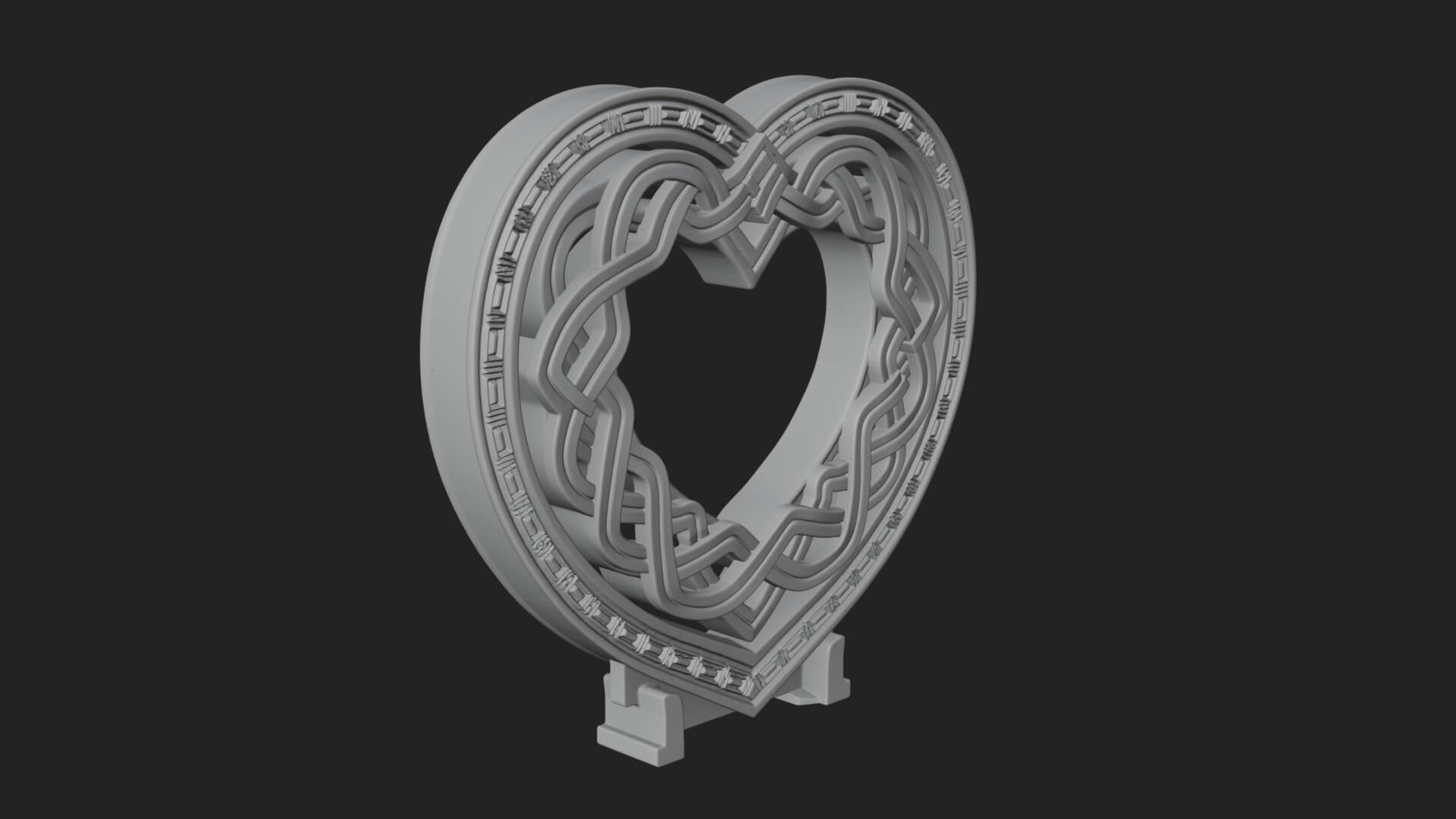 Ornate Framed Heart Plaque Design 262 3D Print Model 3D Model