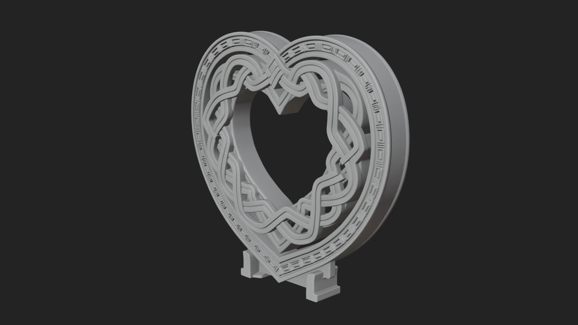 Ornate Framed Heart Plaque Design 262 3D Print Model 3D Model