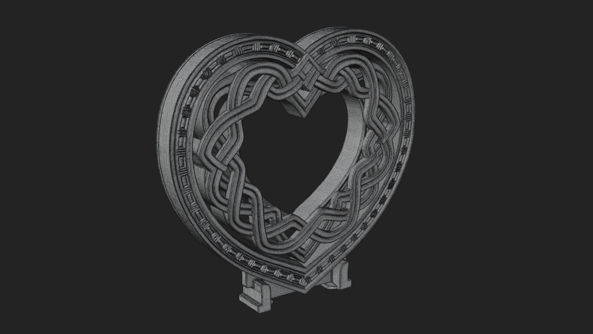 Ornate Framed Heart Plaque Design 262 3D Print Model 3D Model
