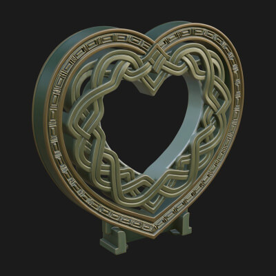 Ornate Framed Heart Plaque Design 262 3D Print Model