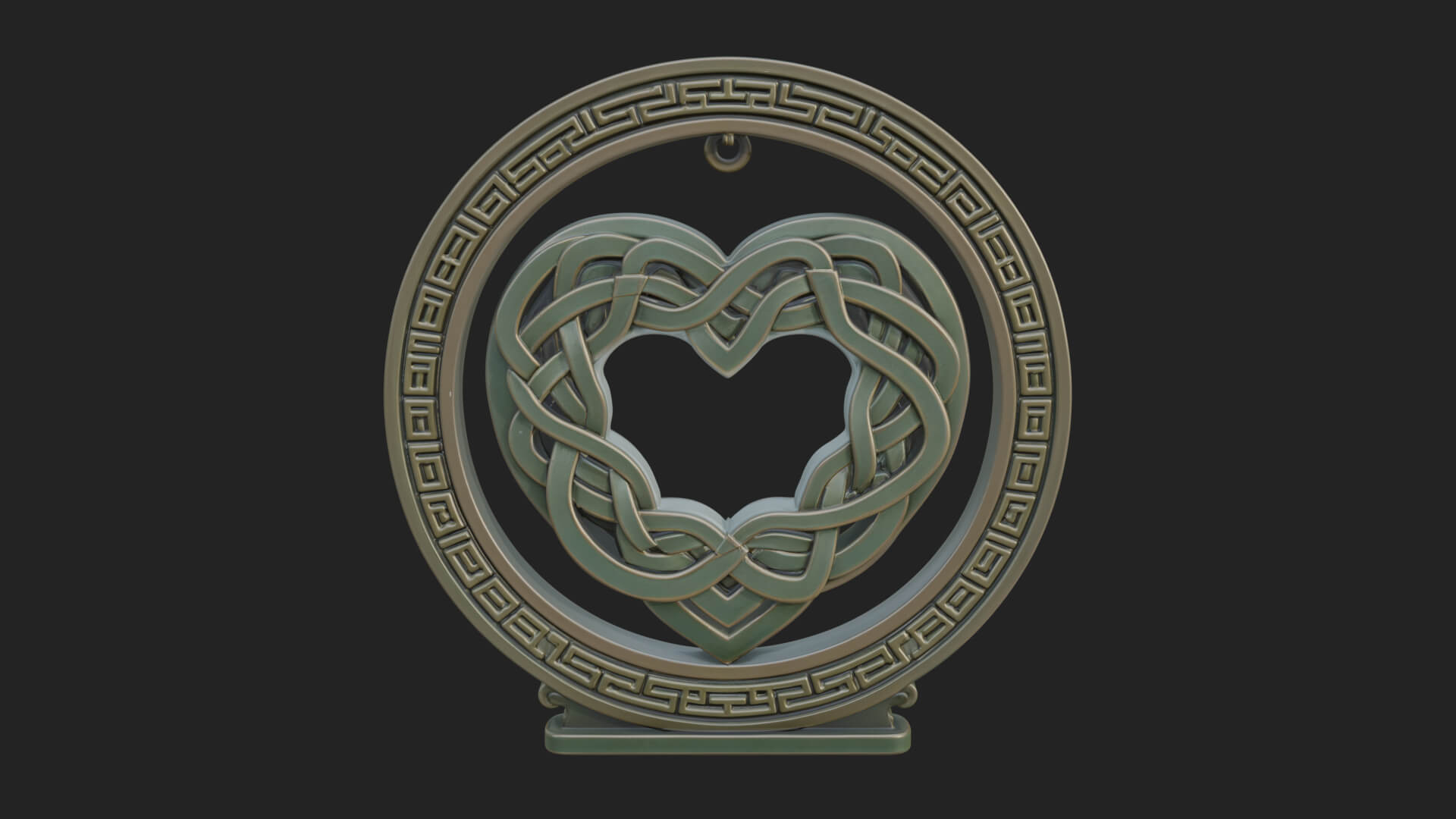 Ornate Framed Heart Plaque Design 263 3D Print Model 3D Model