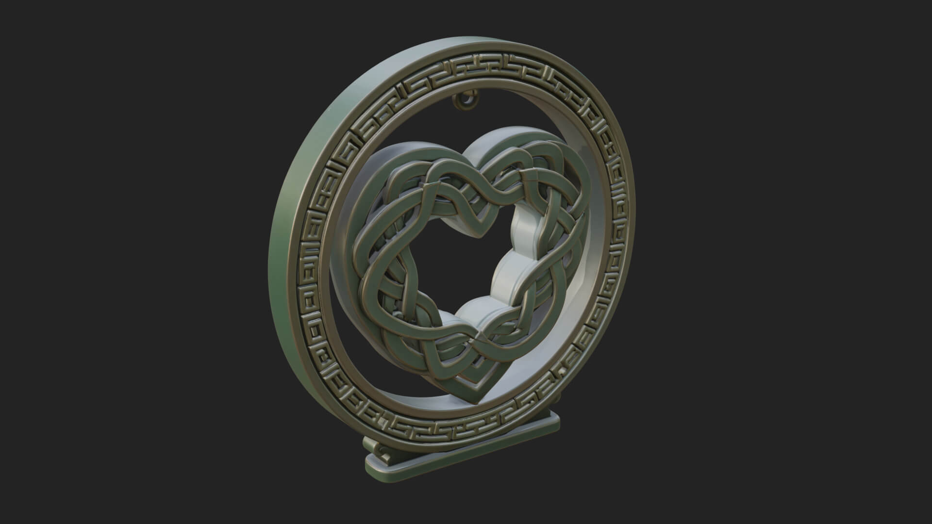 Ornate Framed Heart Plaque Design 263 3D Print Model 3D Model