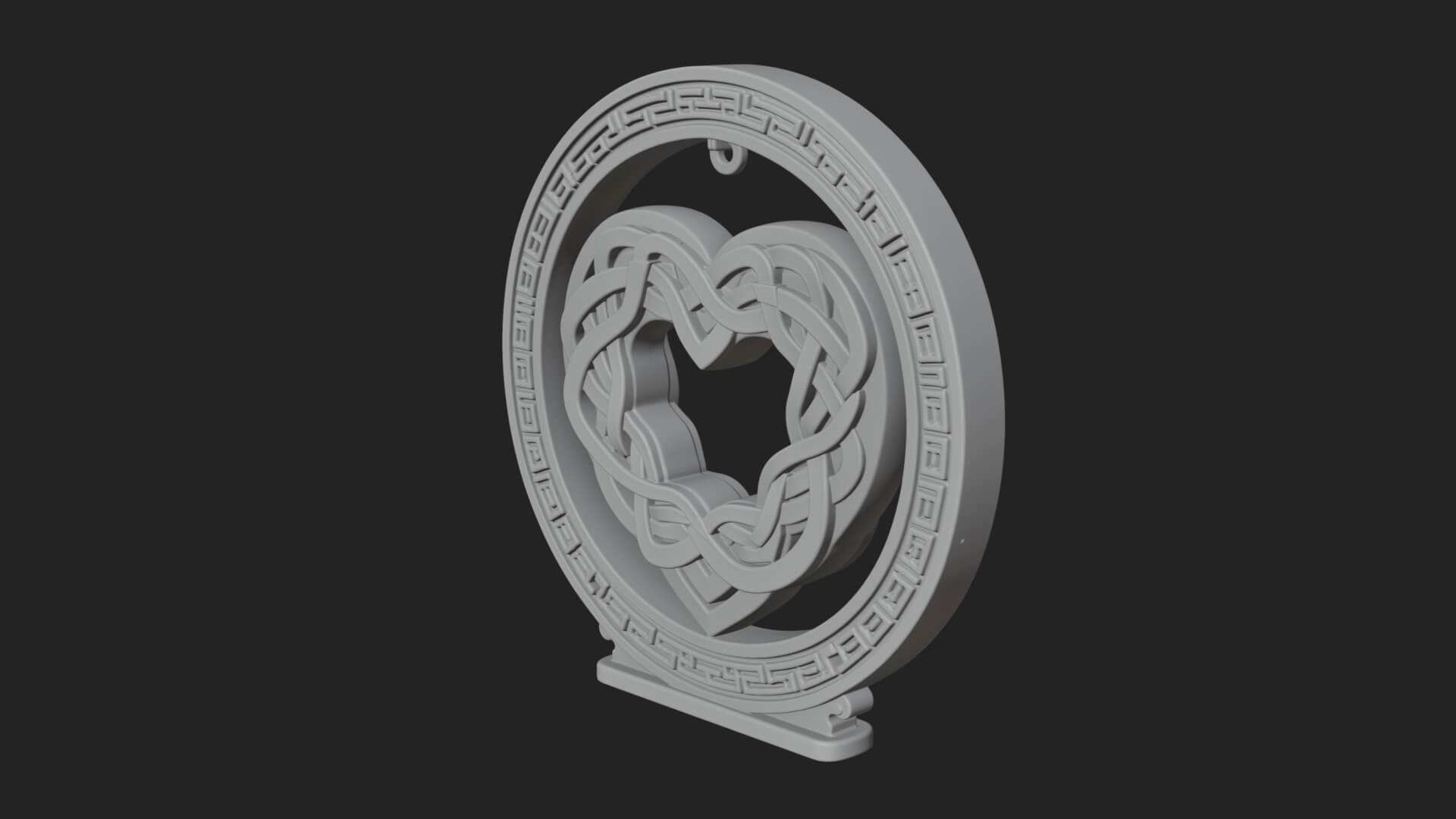 Ornate Framed Heart Plaque Design 263 3D Print Model 3D Model