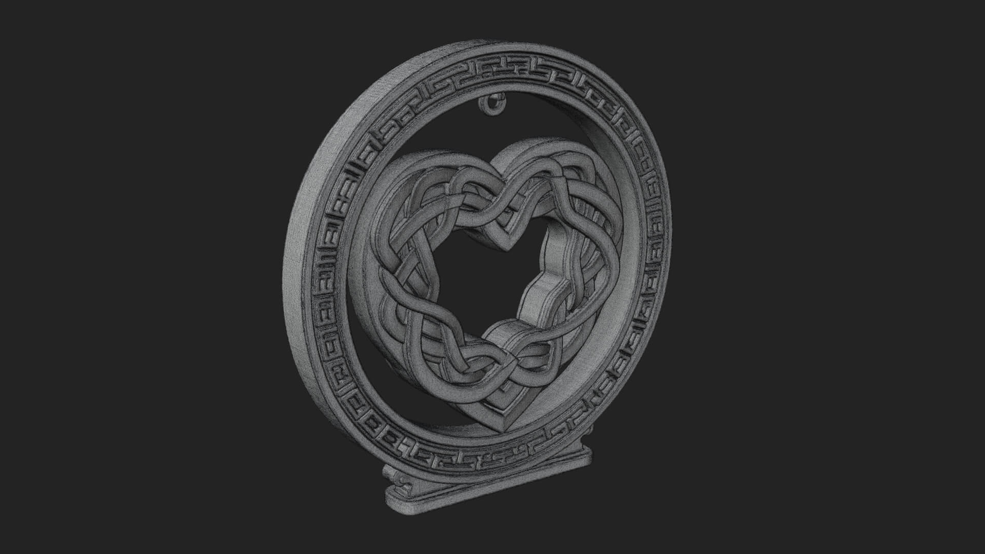 Ornate Framed Heart Plaque Design 263 3D Print Model 3D Model