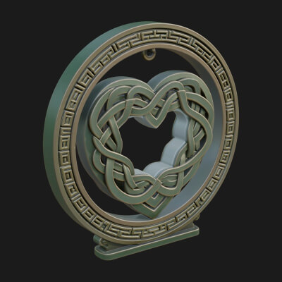 Ornate Framed Heart Plaque Design 263 3D Print Model