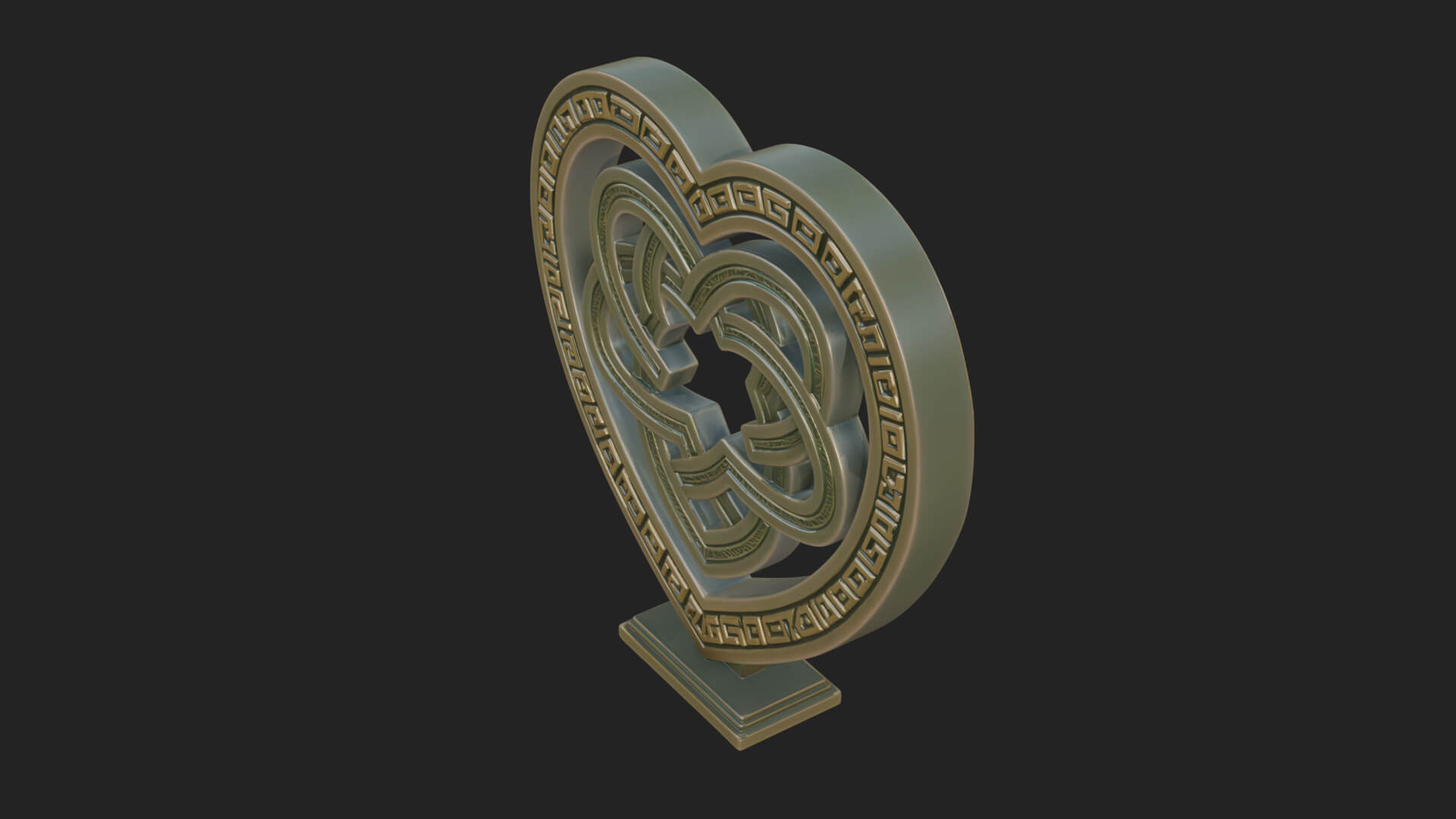 Ornate Framed Heart Plaque Design 264 3D Print Model 3D Model