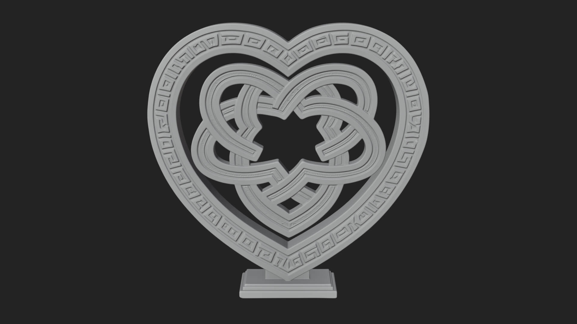 Ornate Framed Heart Plaque Design 264 3D Print Model 3D Model