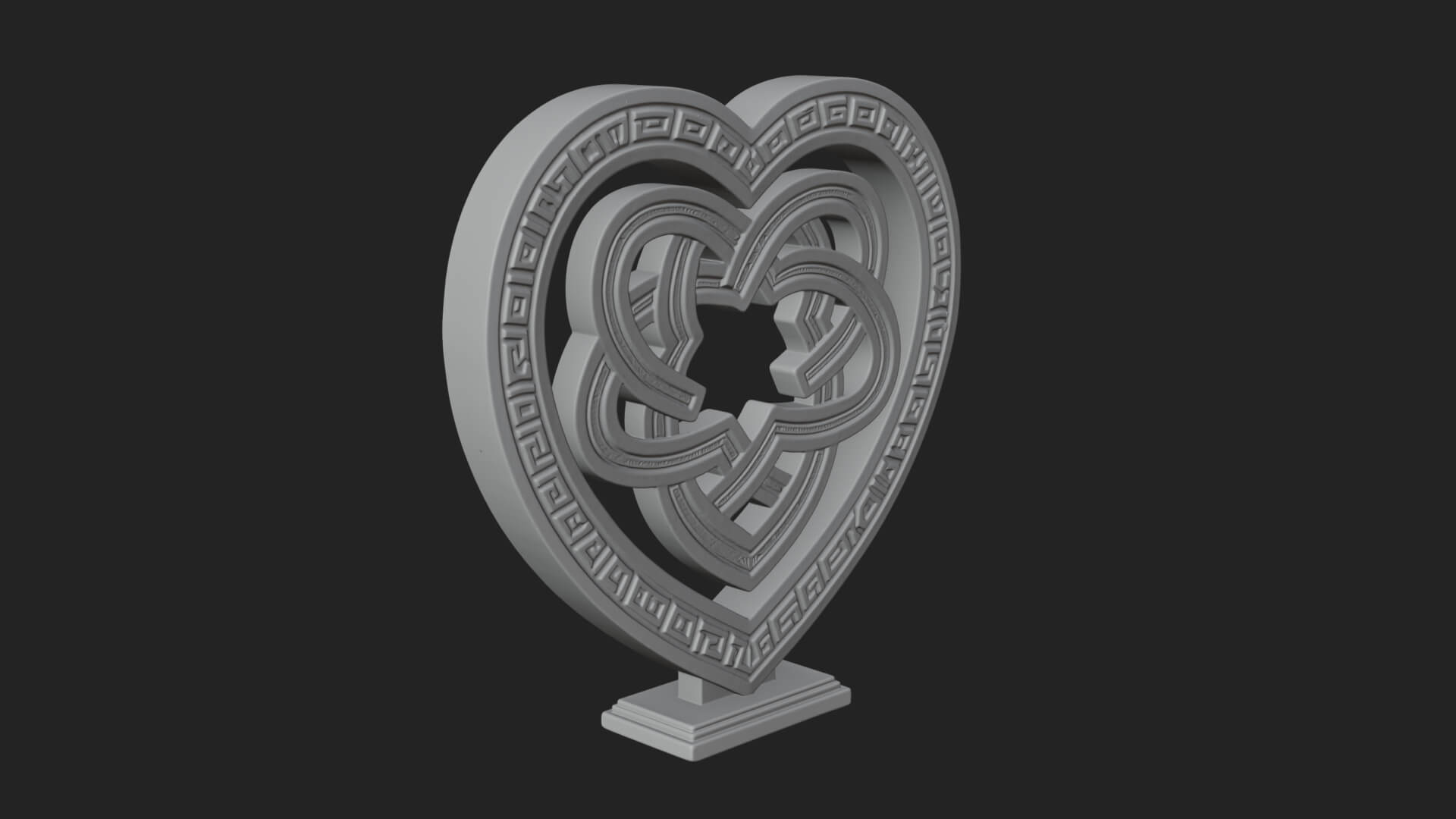 Ornate Framed Heart Plaque Design 264 3D Print Model 3D Model