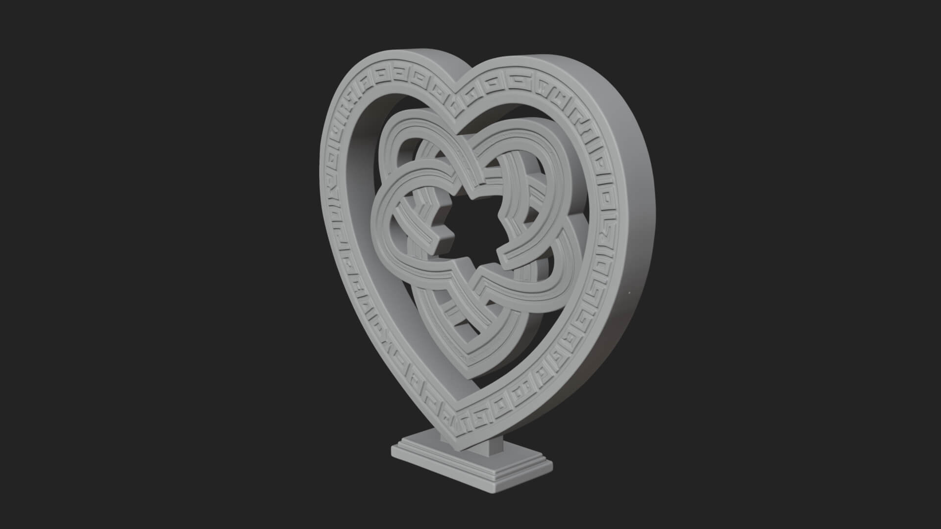 Ornate Framed Heart Plaque Design 264 3D Print Model 3D Model