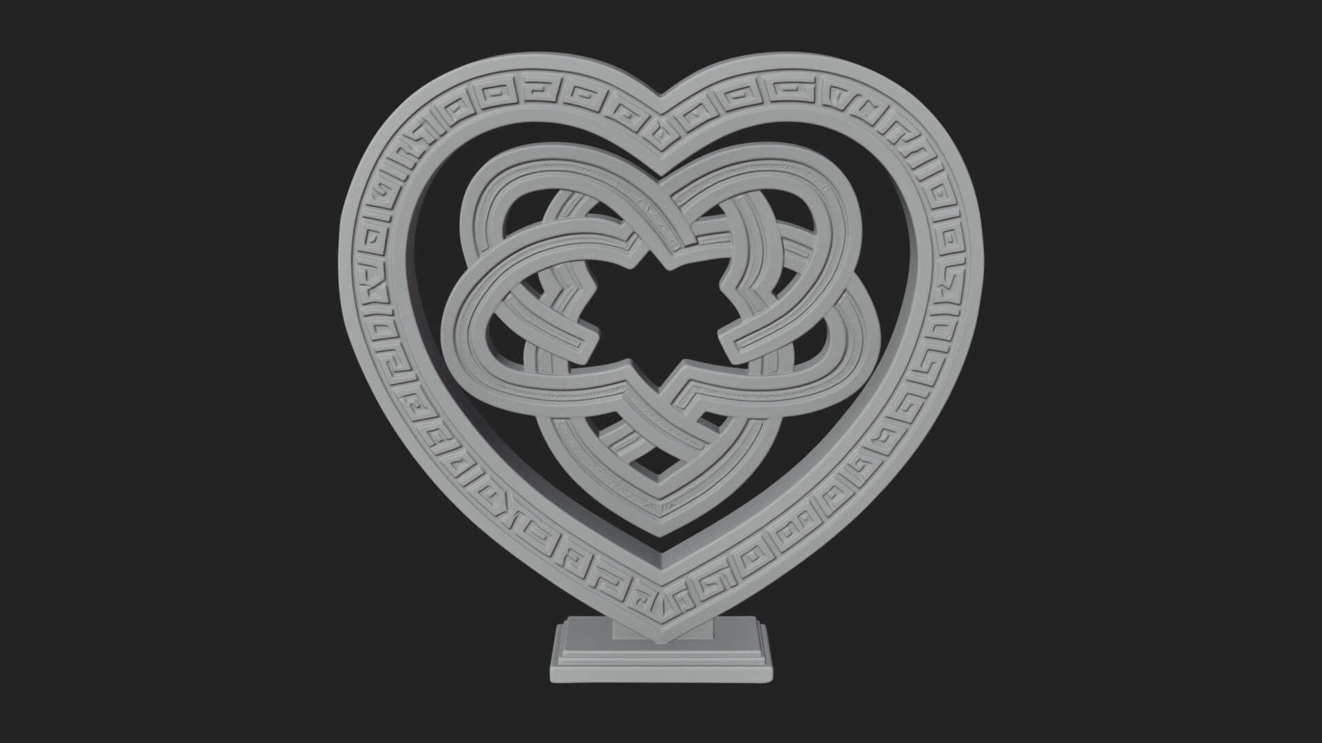 Ornate Framed Heart Plaque Design 264 3D Print Model 3D Model