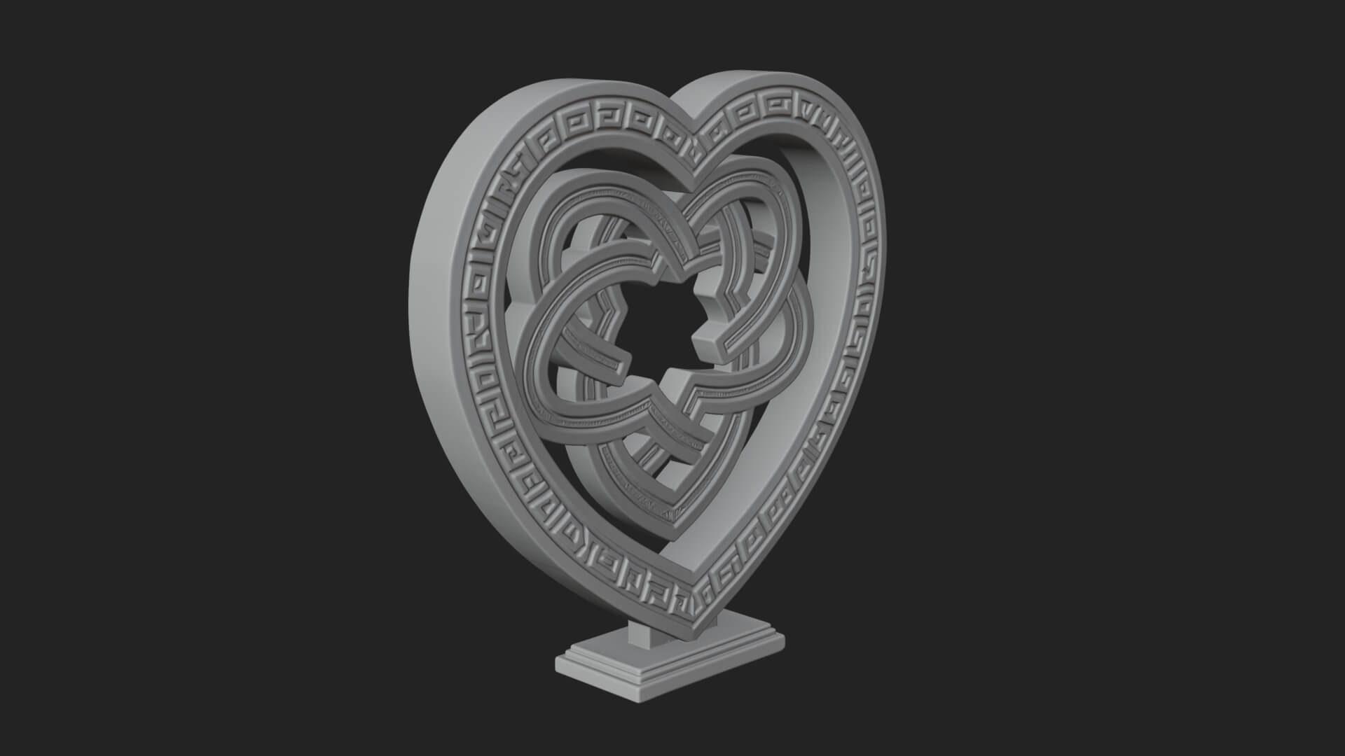 Ornate Framed Heart Plaque Design 264 3D Print Model 3D Model